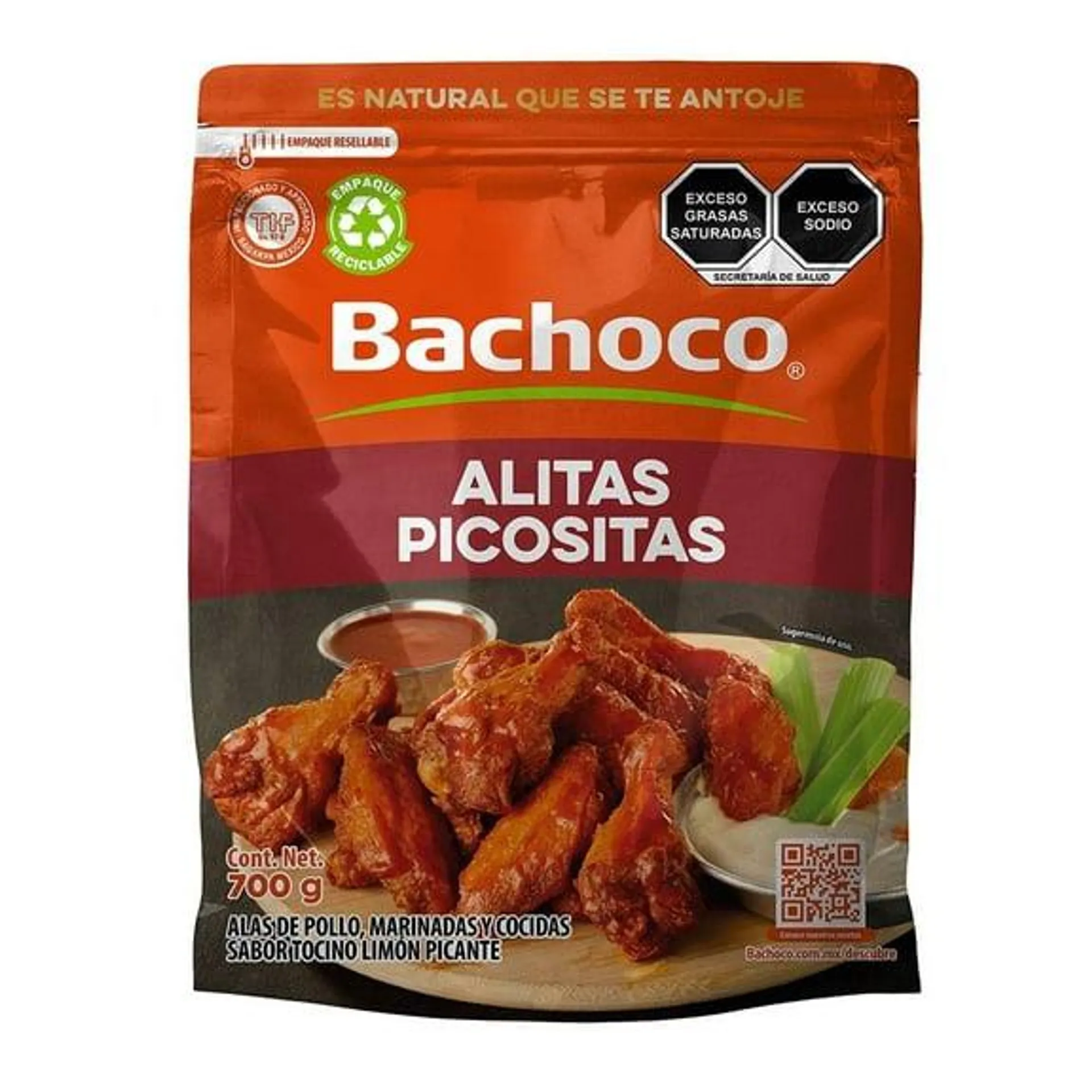 Alitas de pollo Bachoco Picositas sabor tocino limón picante 700 g