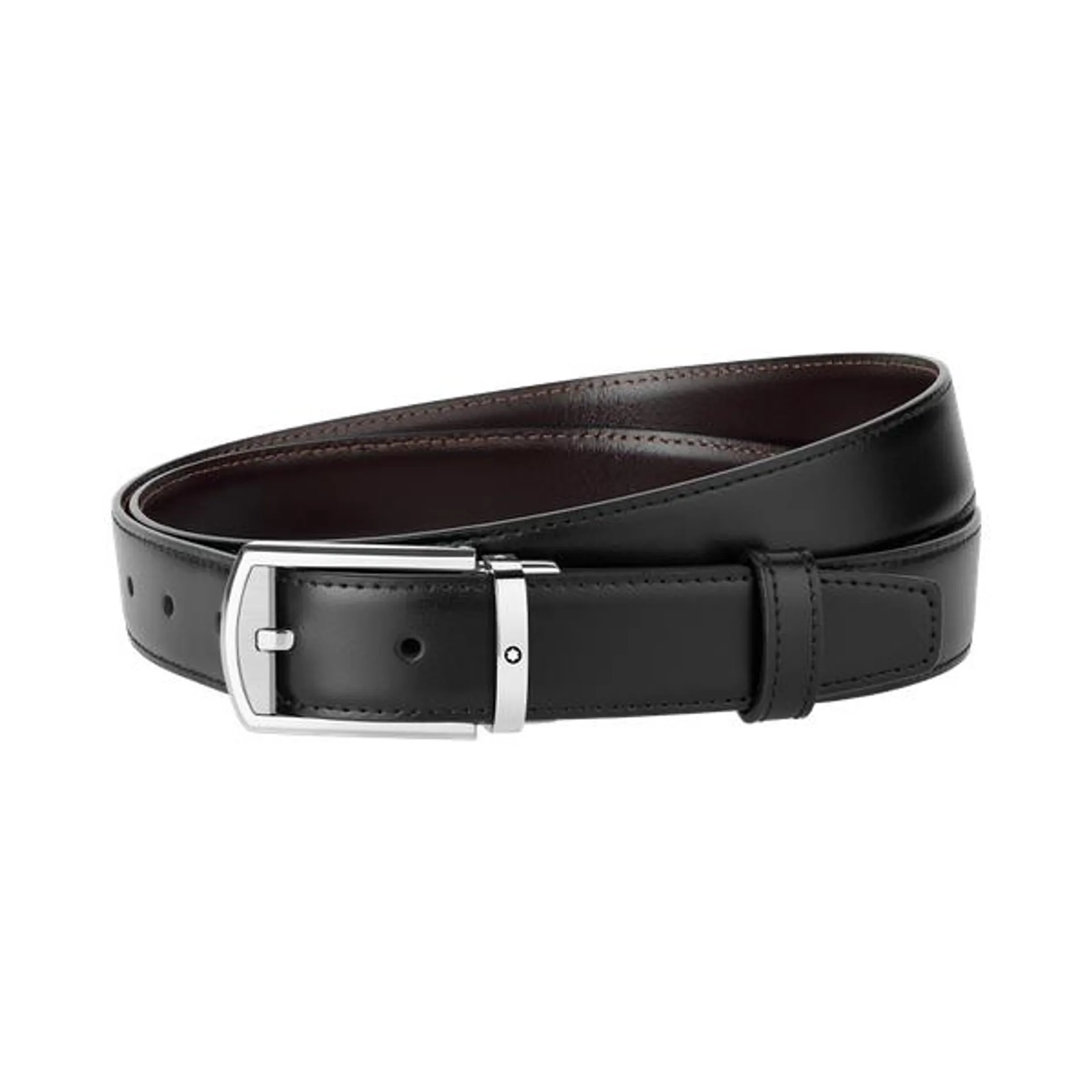 Cinturón reversible de piel negro y marrón para cortar a medida