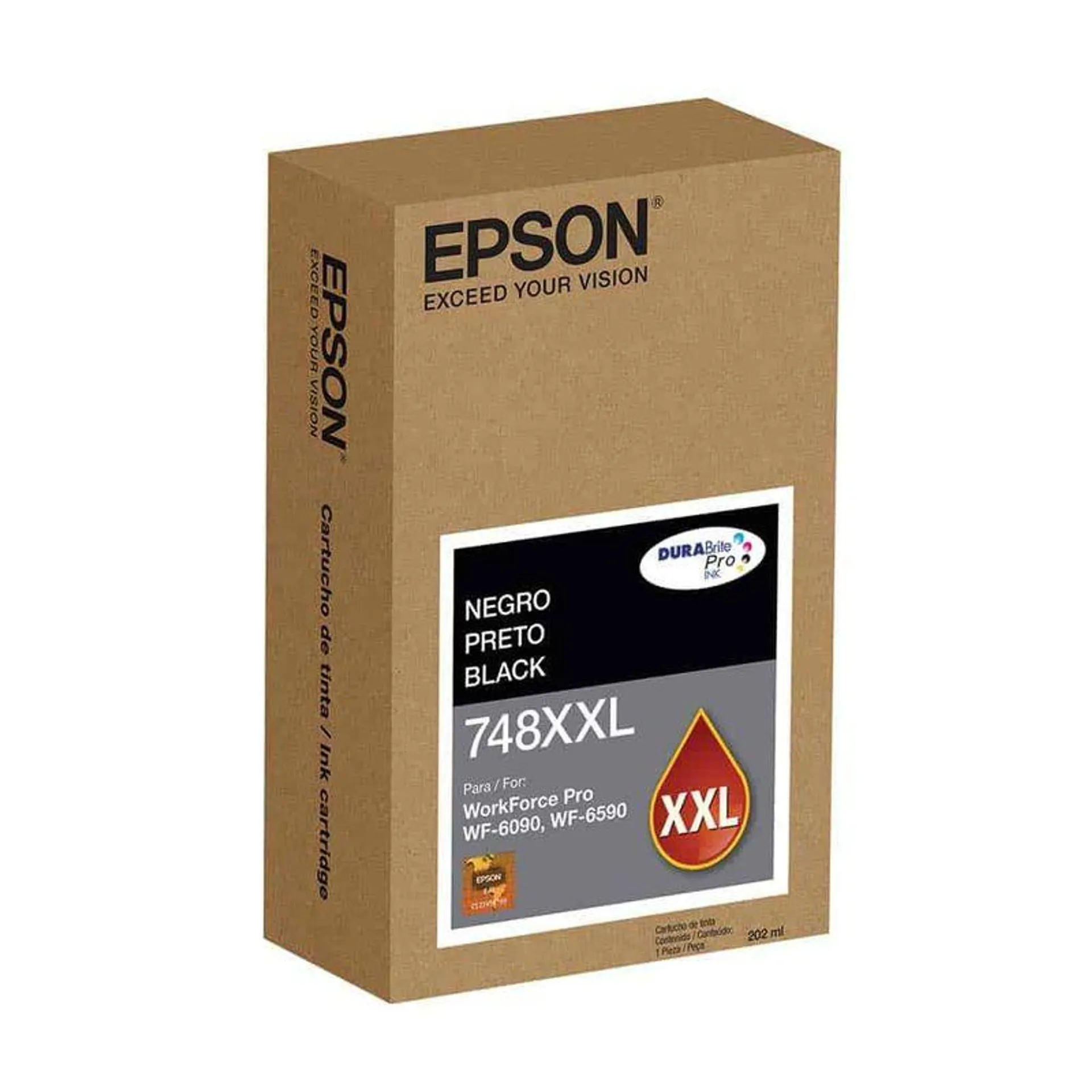 Cartucho de Tinta 748XXL Negro Compatible con WF-6590 Epson