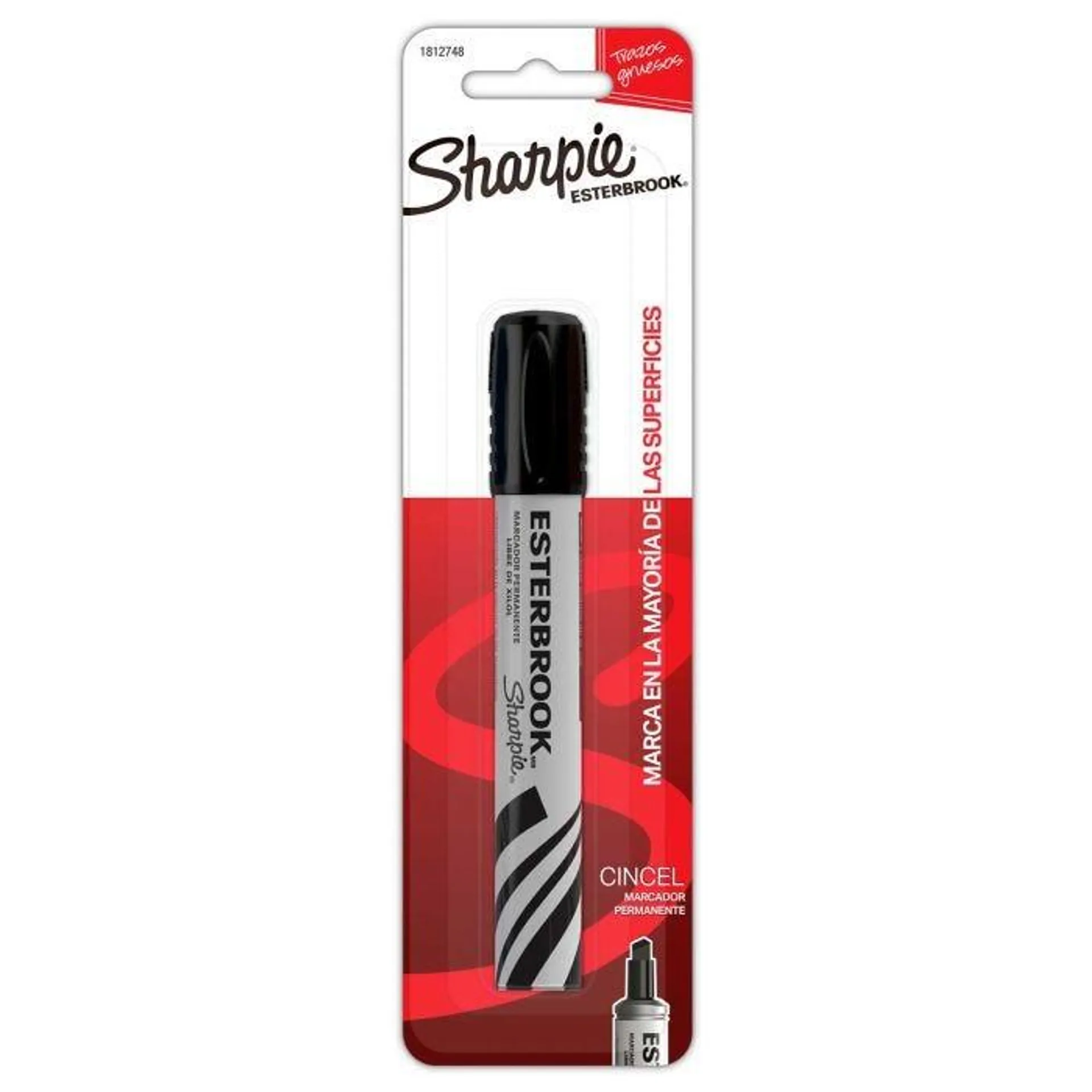 Marcador Permanente Sharpie Esterbrook Bl/1 Negro, Punta Cincel