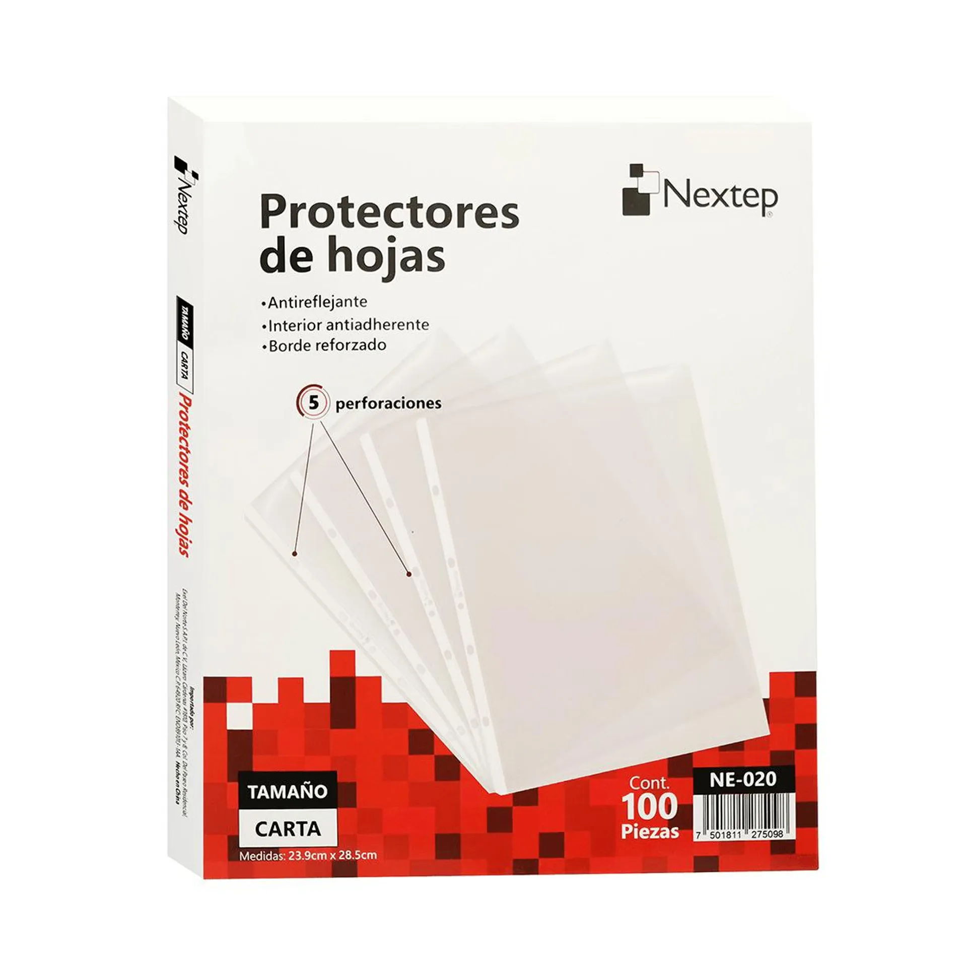 Protector De Hojas Nextep Ne-020 Económica Tamaño Carta Caja Con 100 Piezas