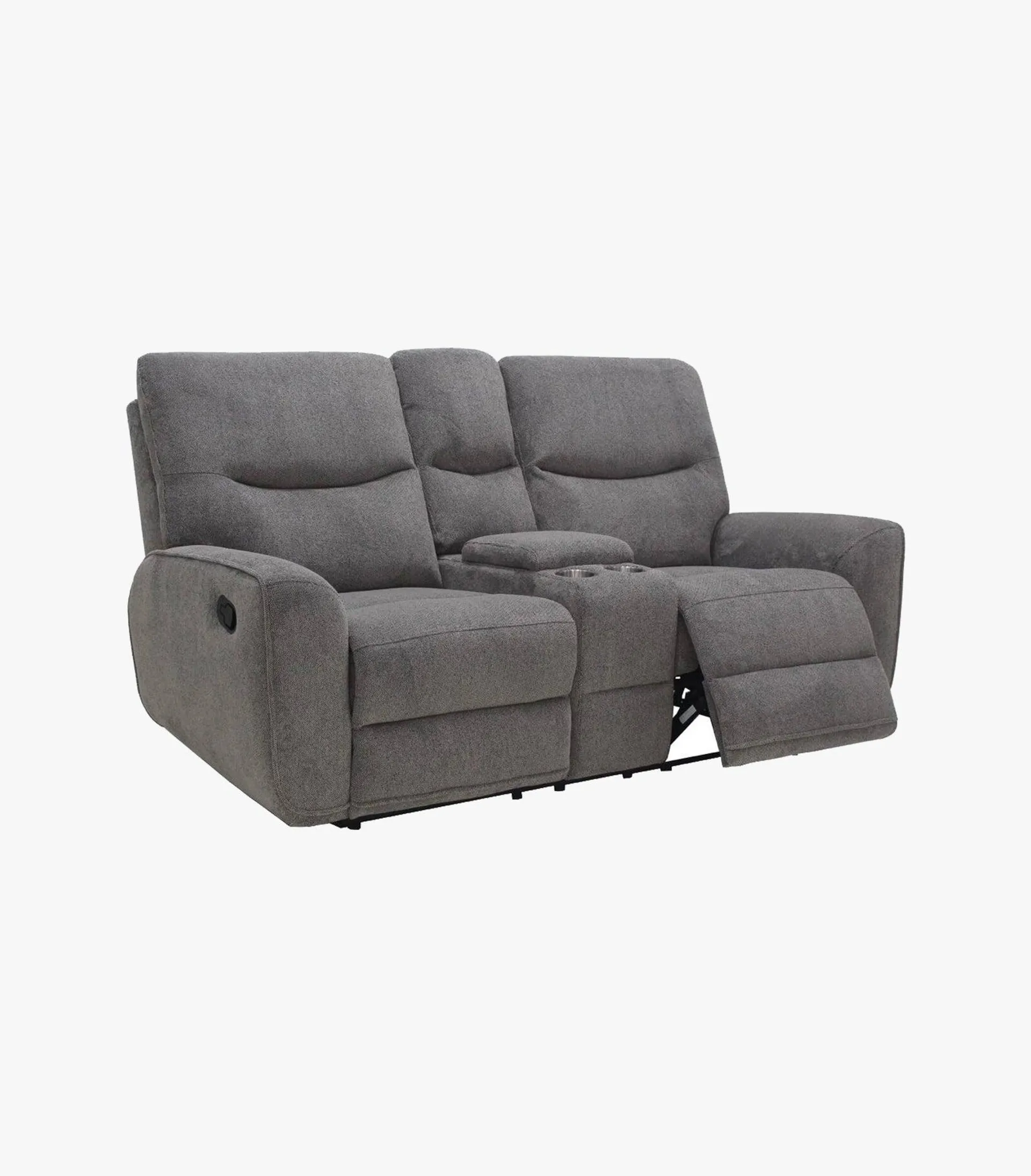 Love Seat Reclinable Adams de Tela Color Gris (2 Reclinables)