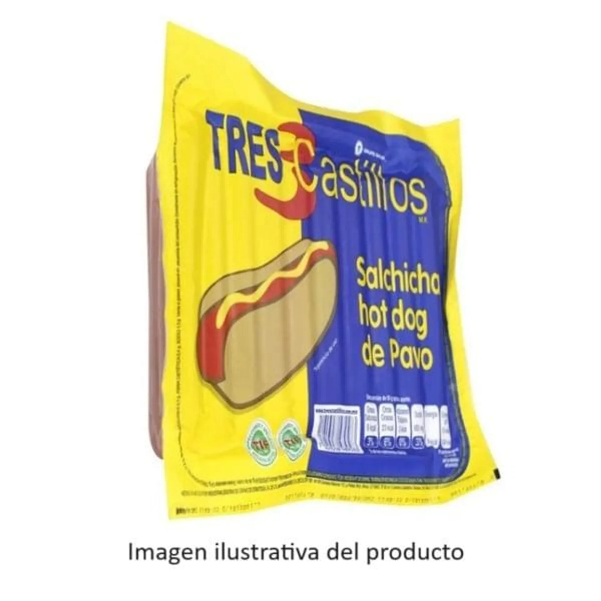 Salchicha hot dog Tres castillos 250 g aproximado