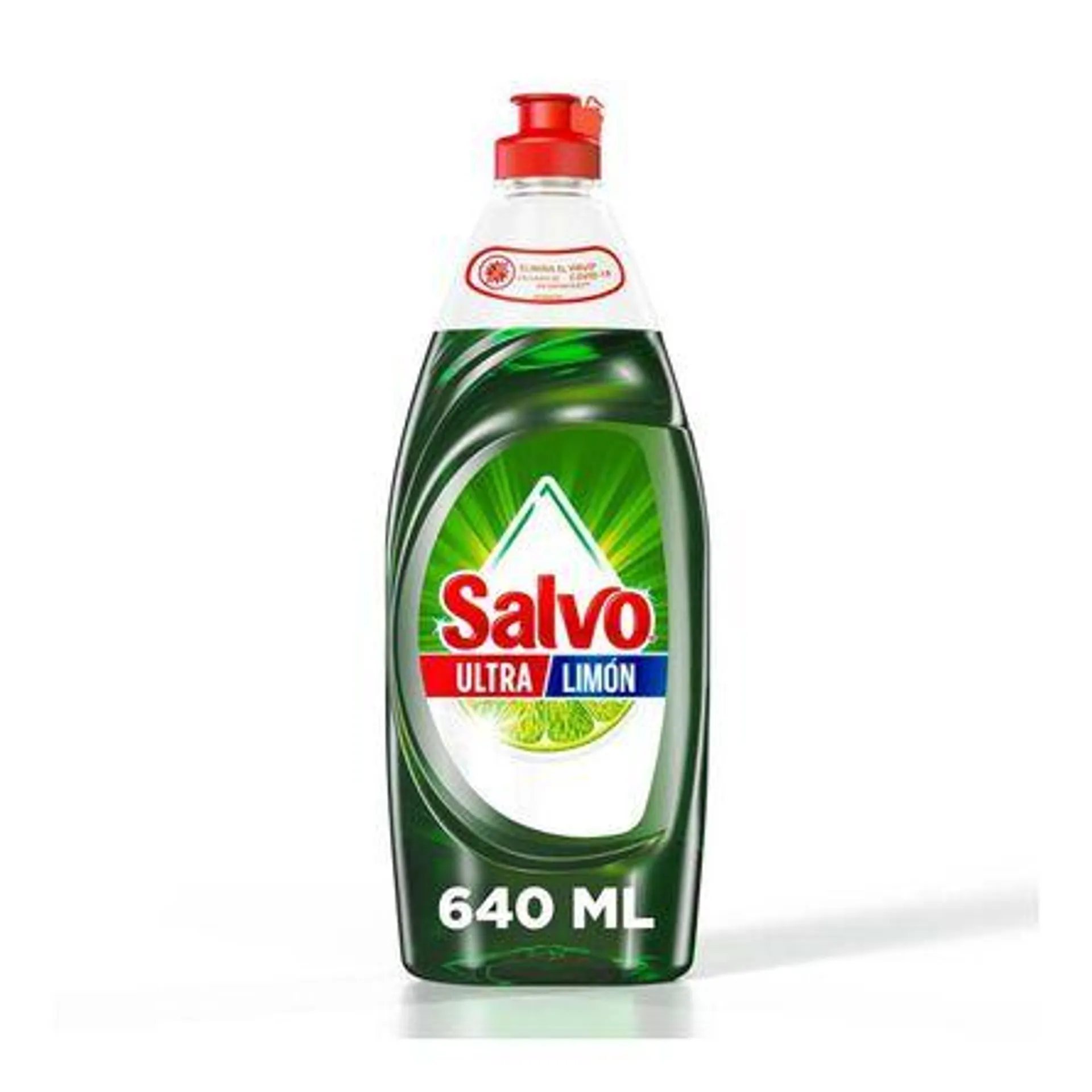 Salvo Detergente Líquido Lavatrastes Ultra Limón 640 ml