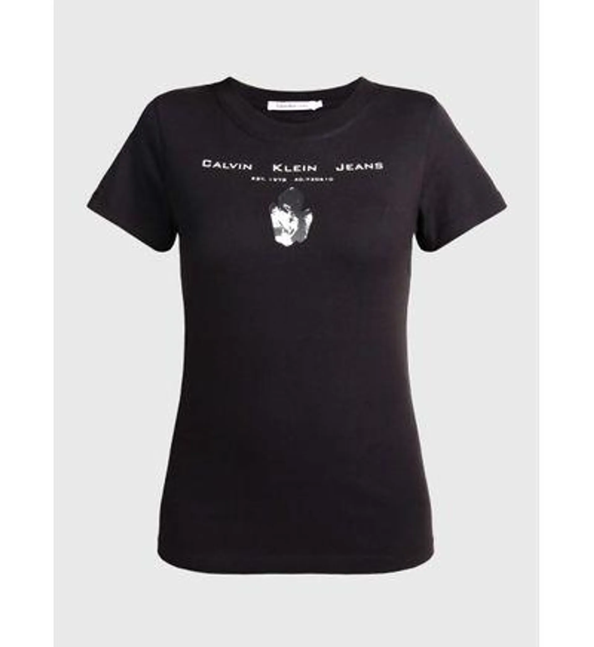 Playera Calvin Klein con Logo Mujer Negro