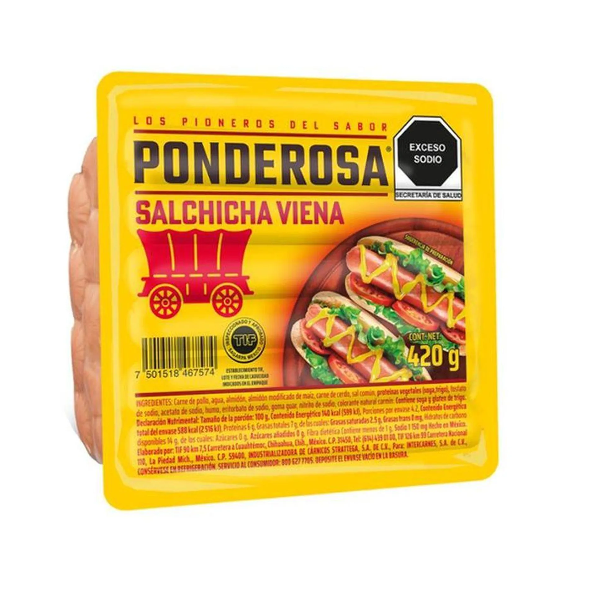 Ponderosa Salchicha Viena 420 g