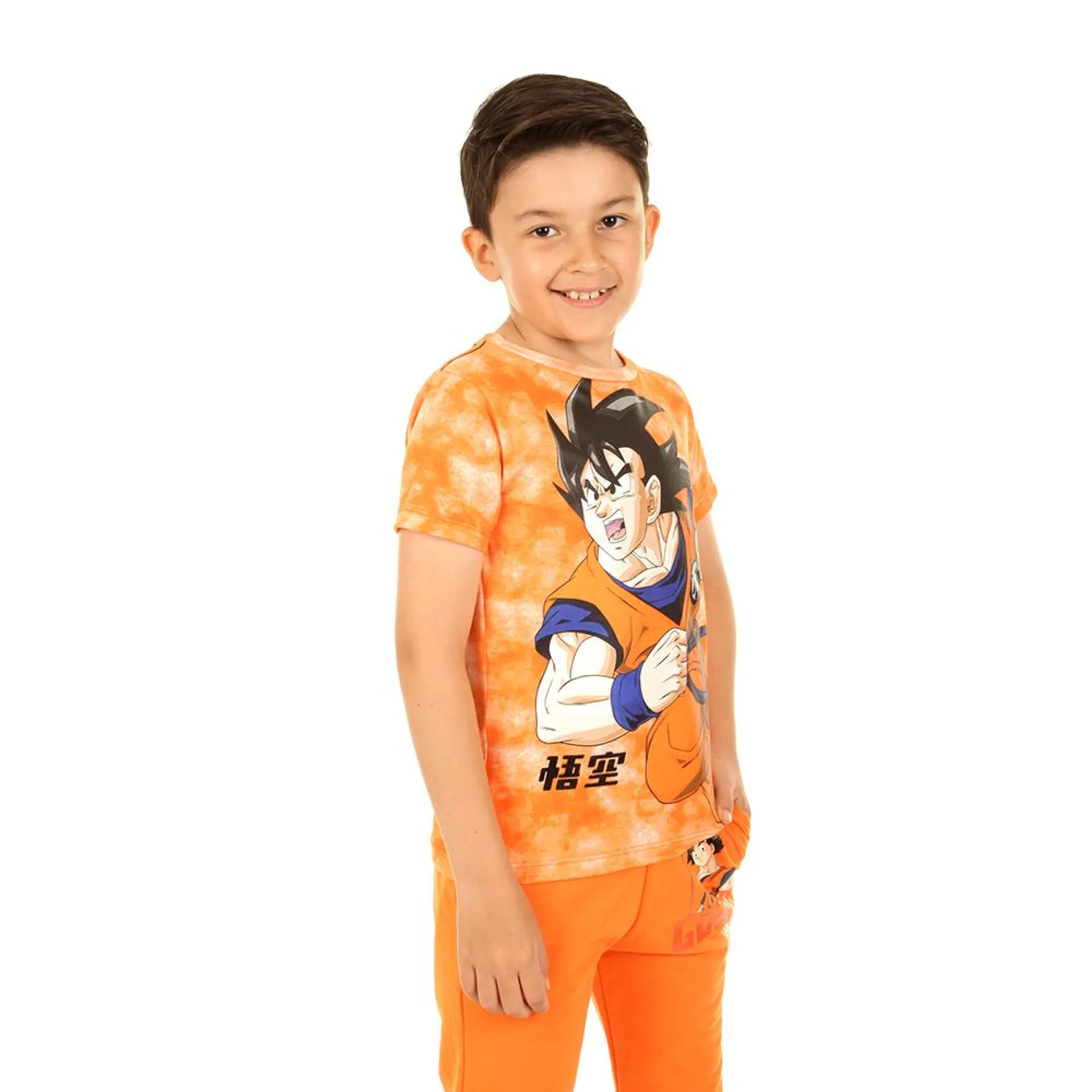 Playera Niño Estampado Goku Corriendo Tie Dye Dragon Ball Z