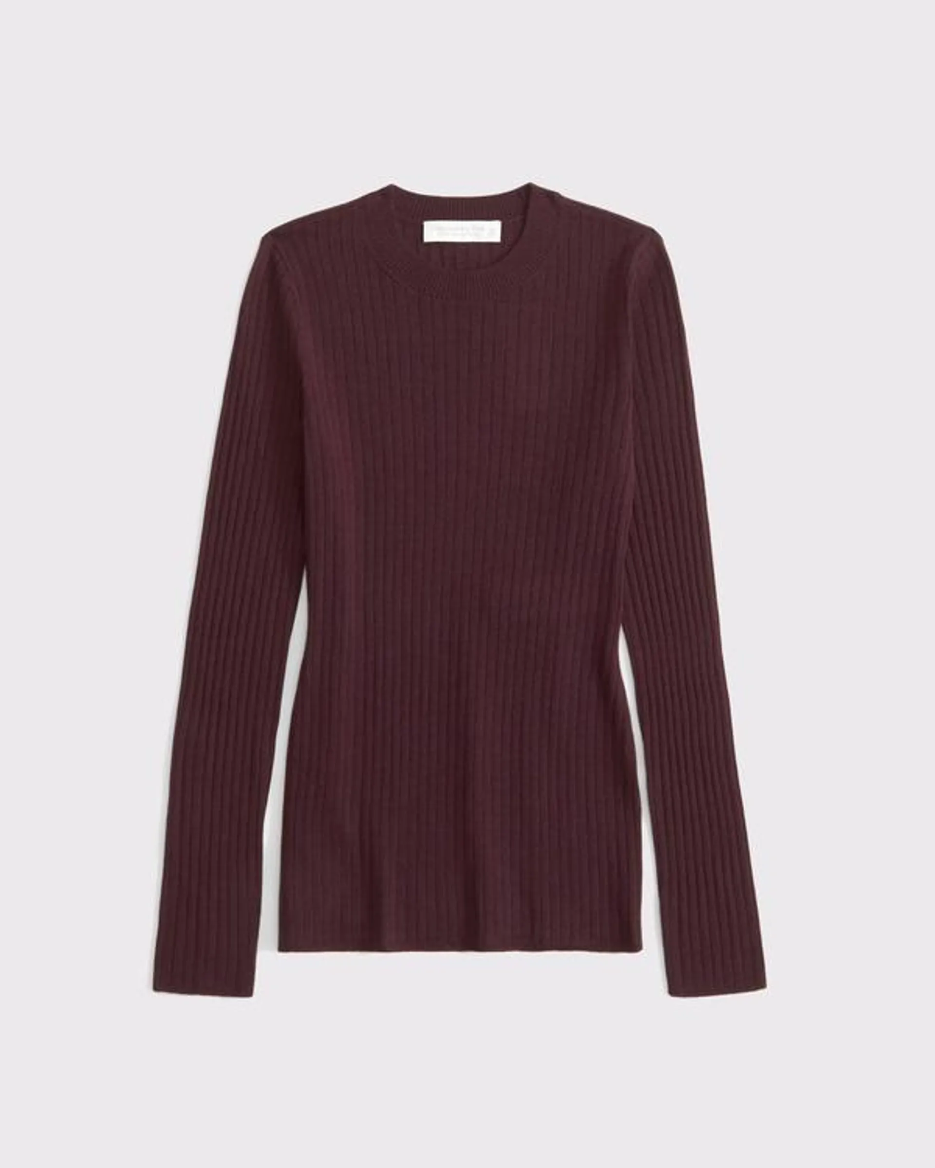 Merino Wool Slim Ribbed Crew Sweater