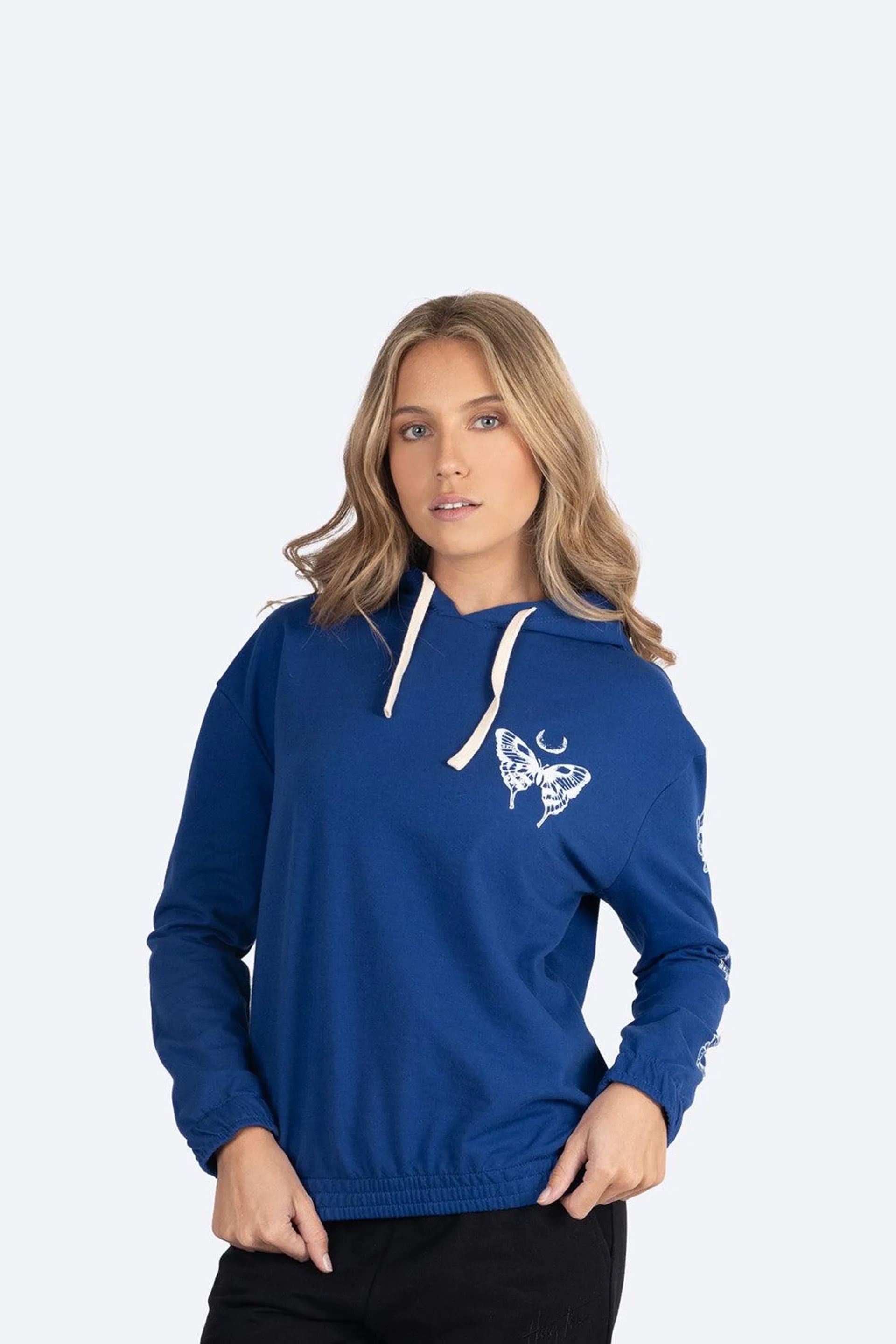 Sudadera cerrada con estampado en espalda