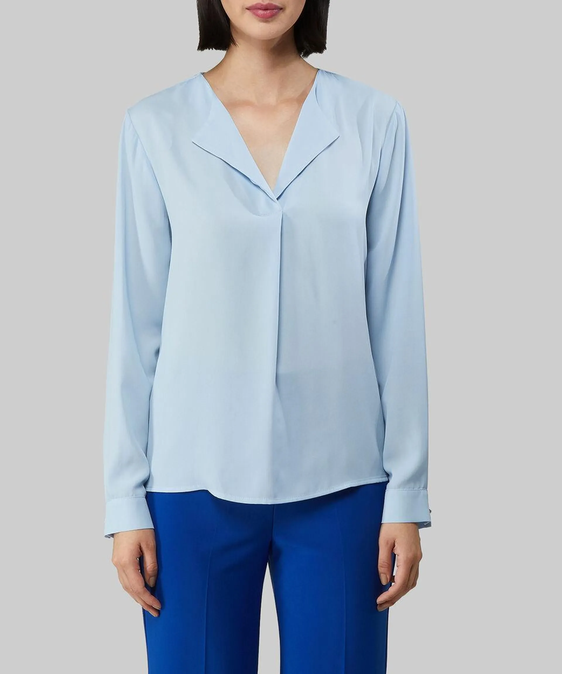 Blusa de cuello V y manga larga Mujer