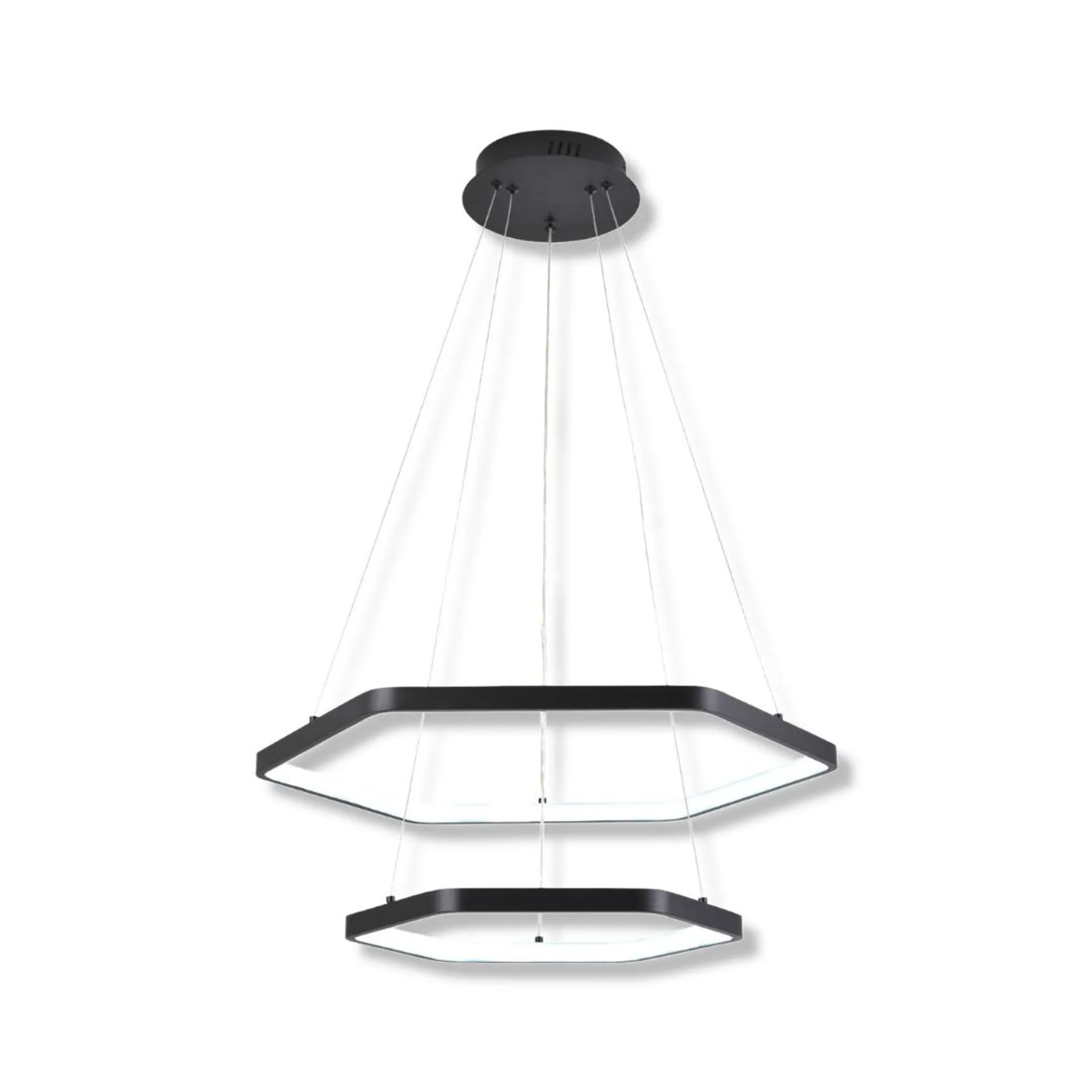 Lampara Colgante Led Moderno a Control Remoto con Dimer de Intensidad y Temperatura de Color mas 3 Cambios de Luz Altura Regulable 110w