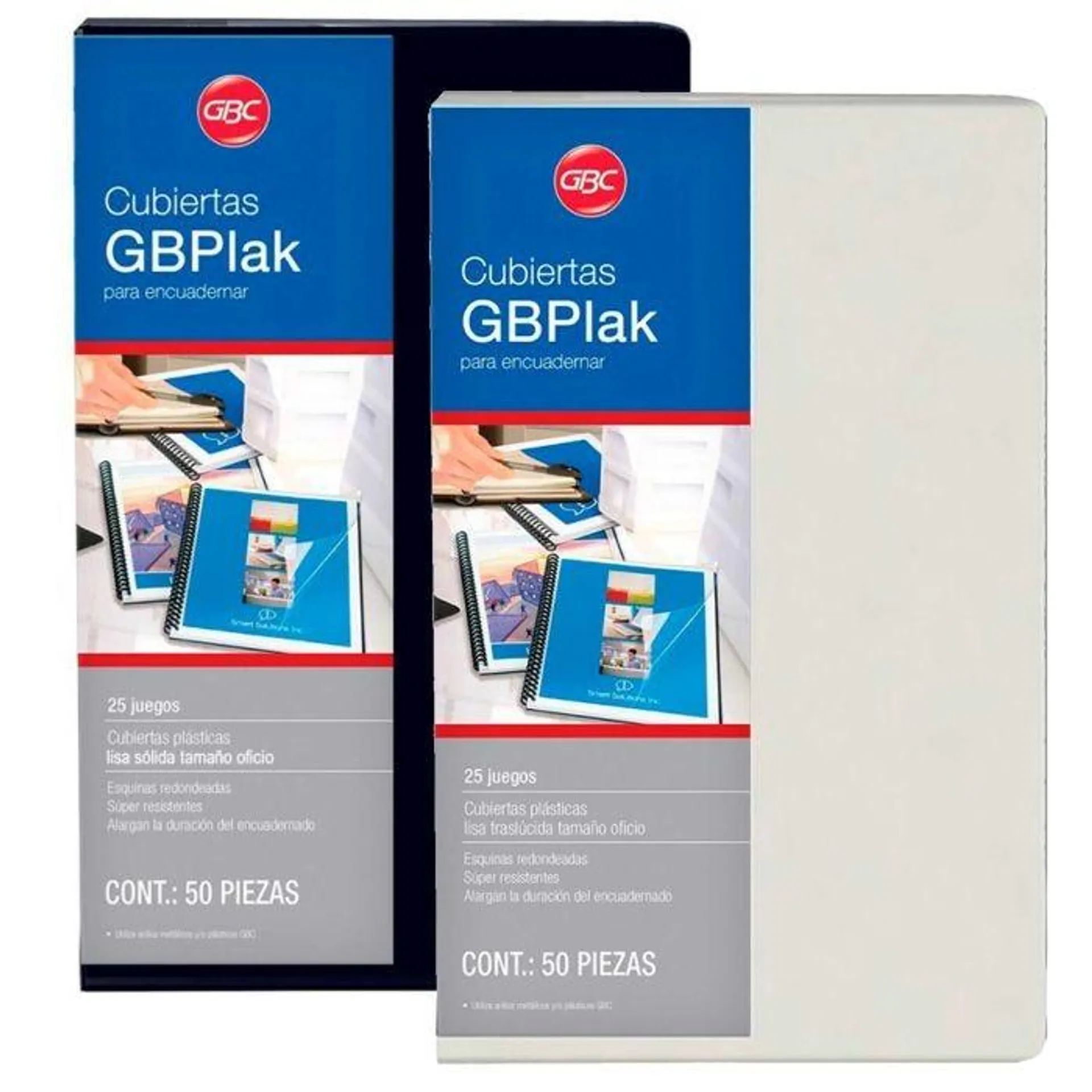 Cubiertas Gbc Gbplak Liso C/50 Pzas Oficio (Eco)