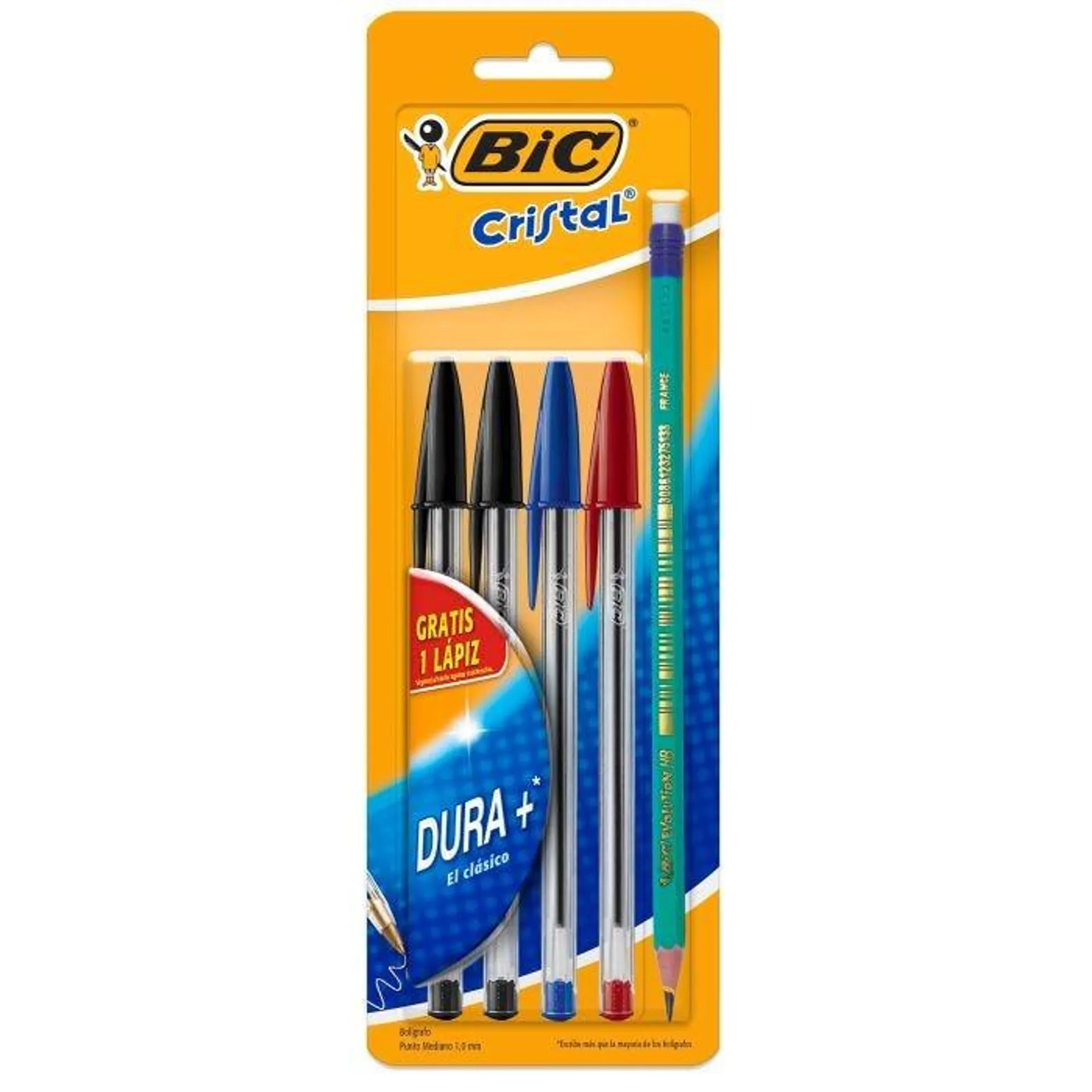 Bolígrafo Punto Mediano 1.0 mm Bic Dura+ Bl/4