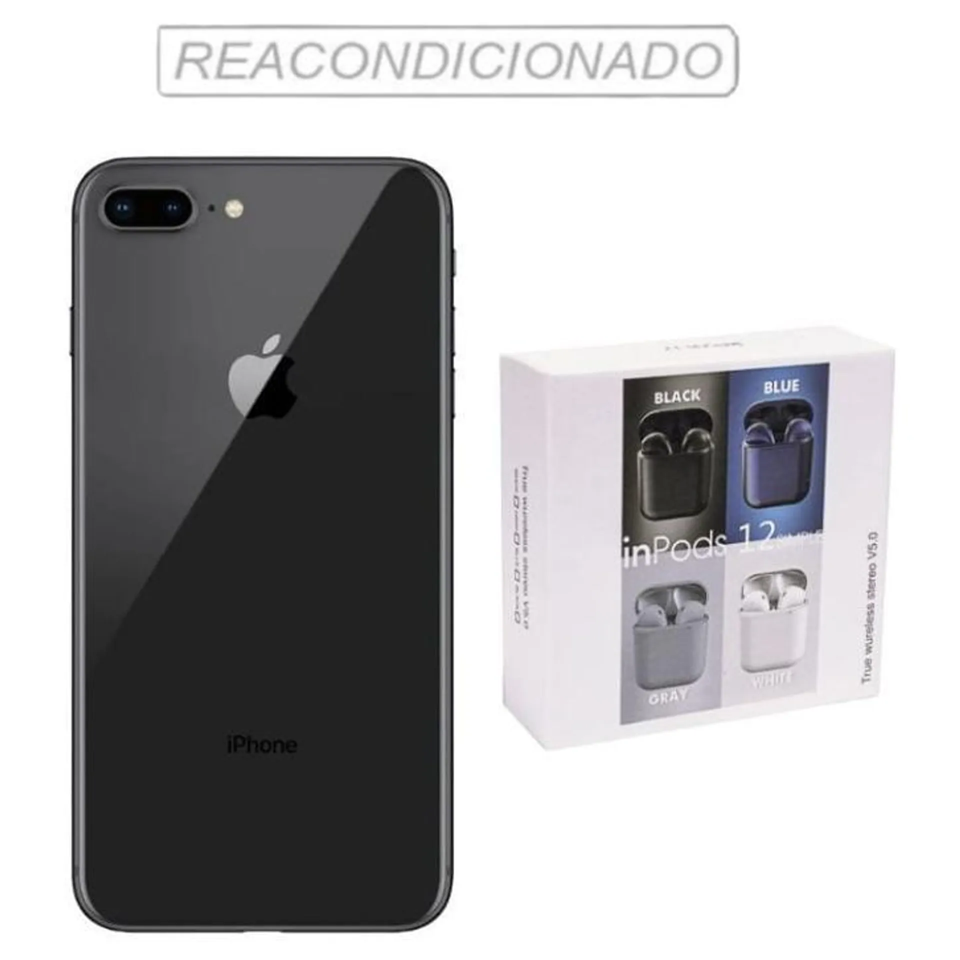 iPhone 8 Plus Reacondicionado + Audífonos Genéricos