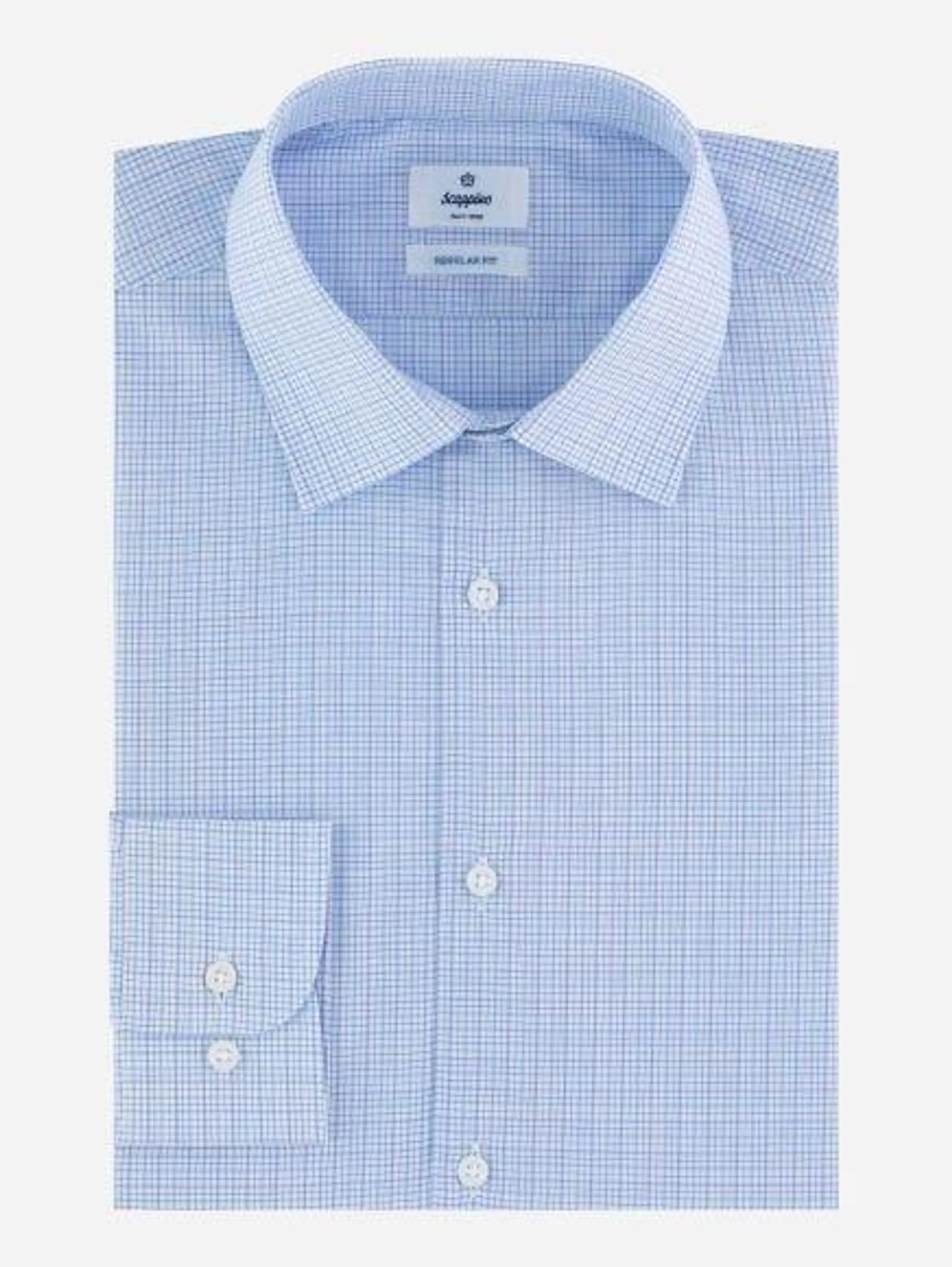 Camisa Business Casual Popelina Azul Claro