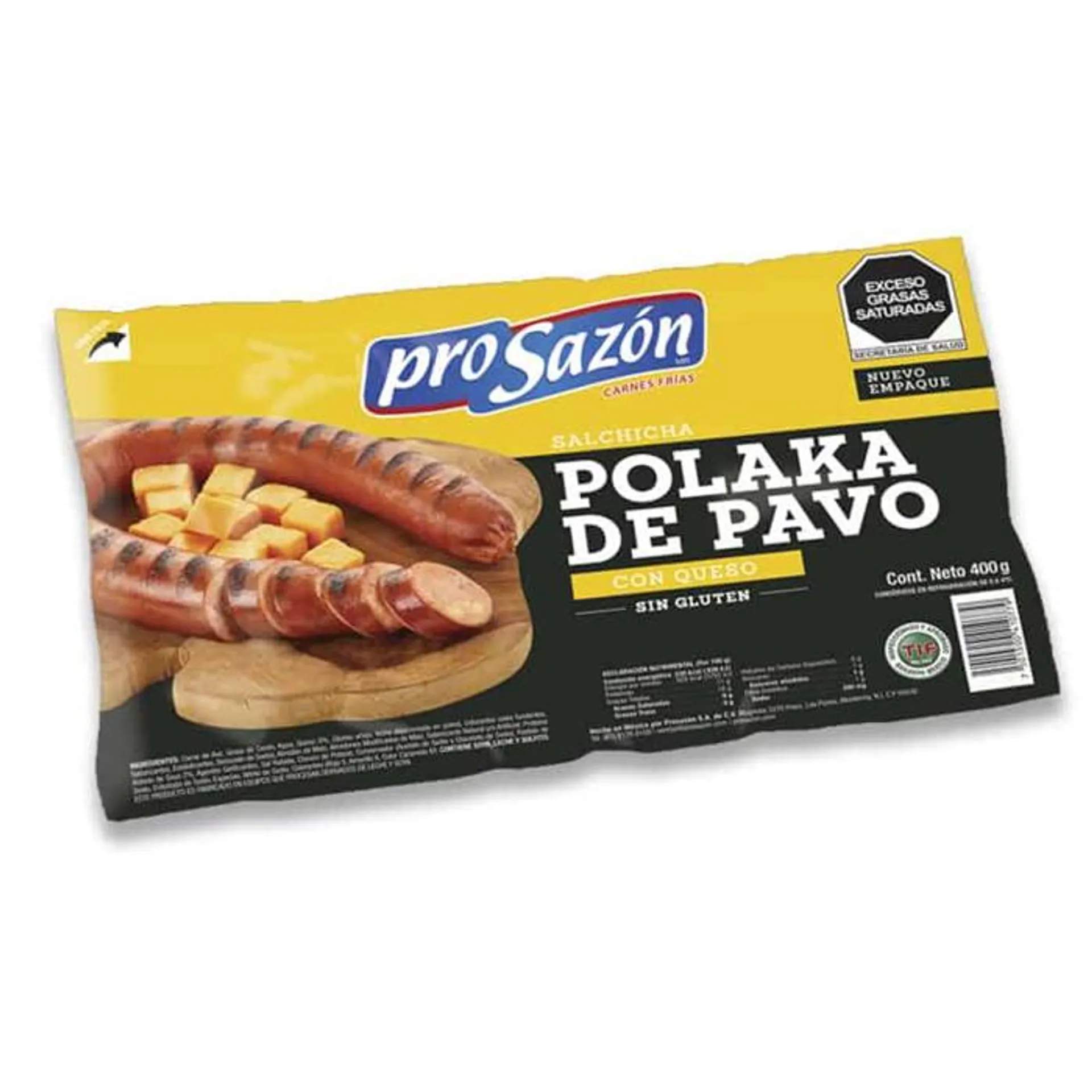 SALCHICHA POLAKA CON QUESO PROSAZON PZ 400 g