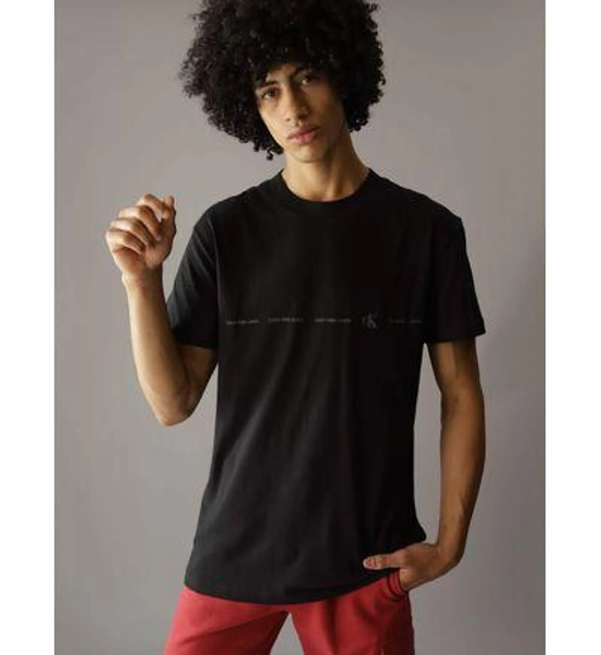 Playera Calvin Klein Monograma Hombre Negro