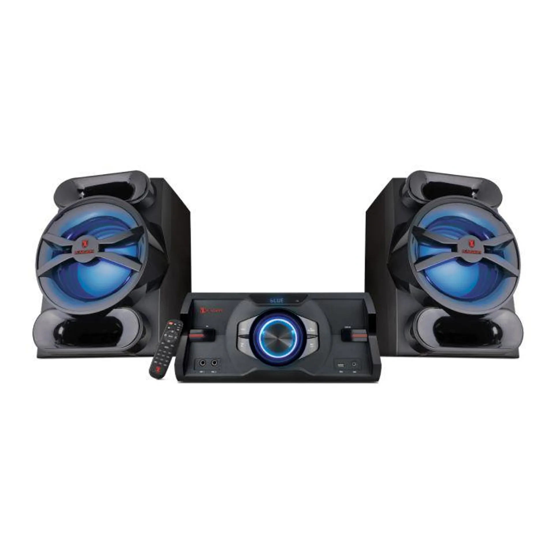 Sistema de audio doble 2X8” de 40,000 W PMPO/100 W RMS