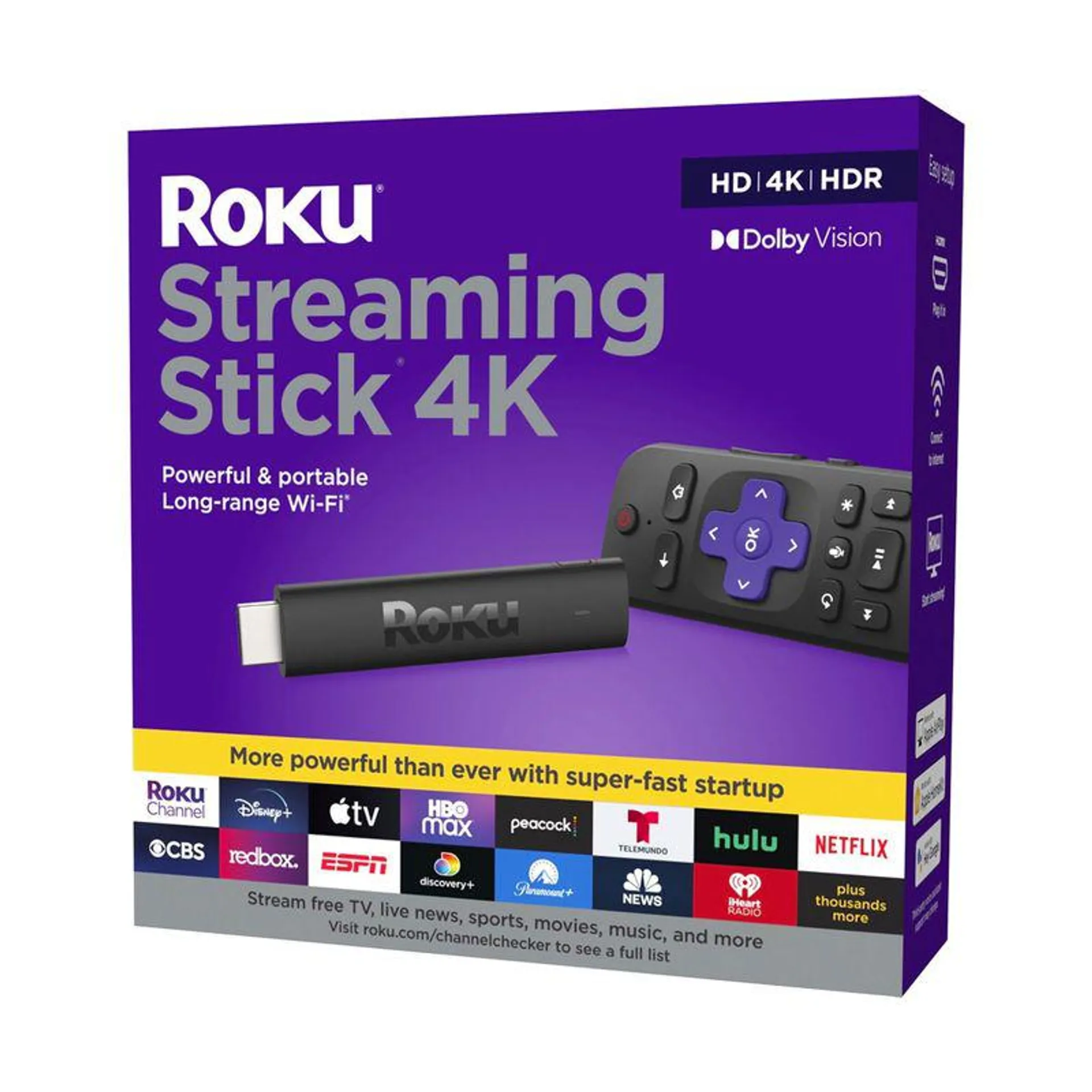 Roku Reproductor de Streaming Stick 4K 2021 3820R Negro