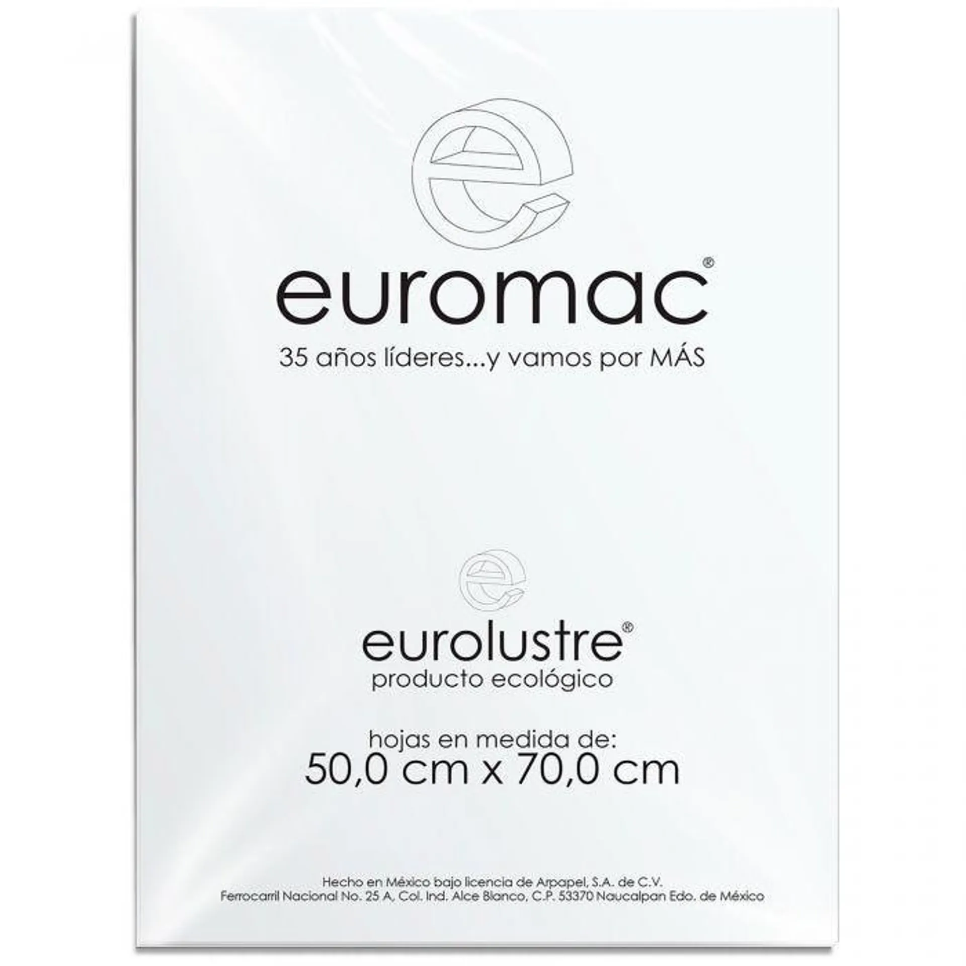 PAPEL LUSTRE EUROMAC 50 X 70 CM 65 GMS. COLORES