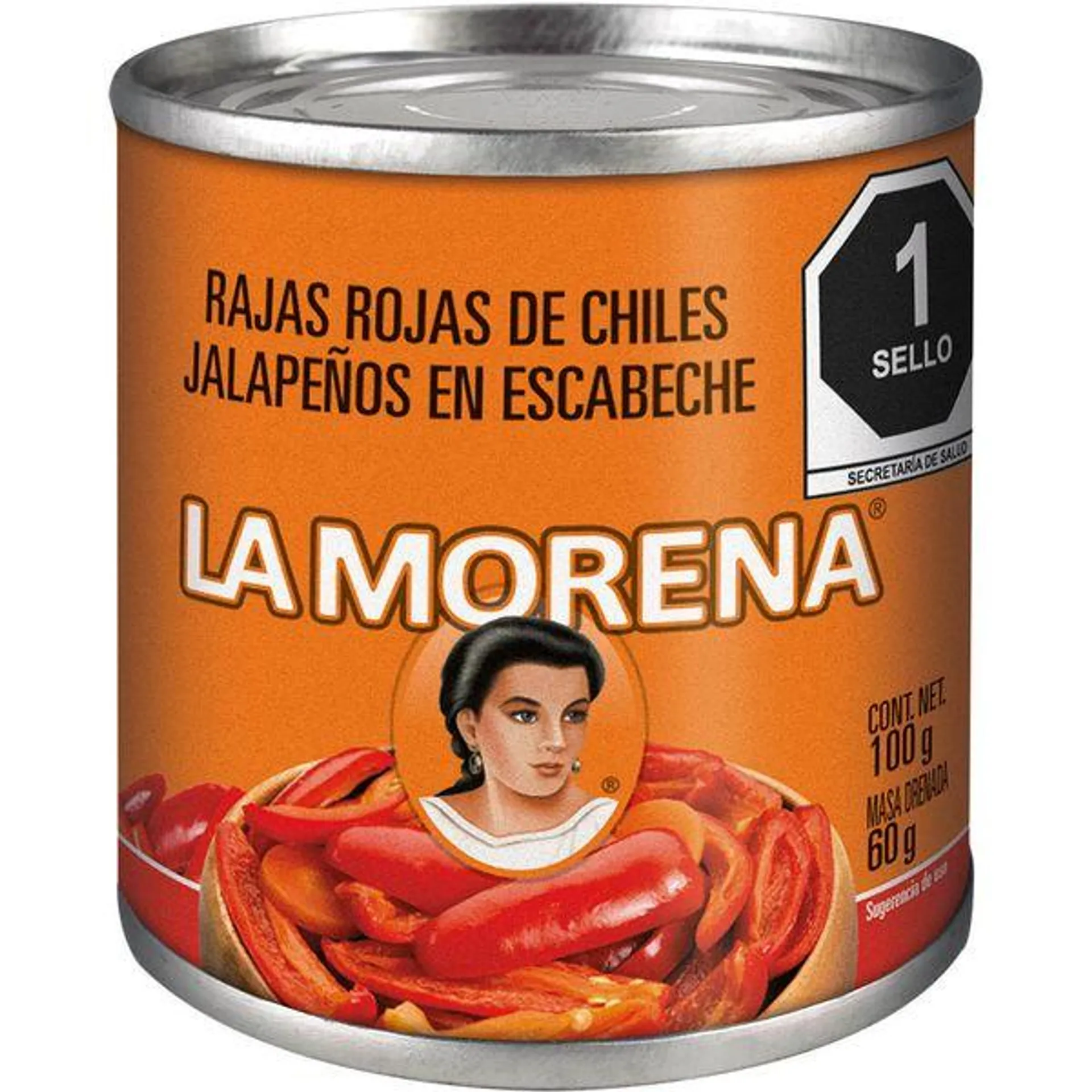 Rajas rojas de jalapeños La Morena 100 g