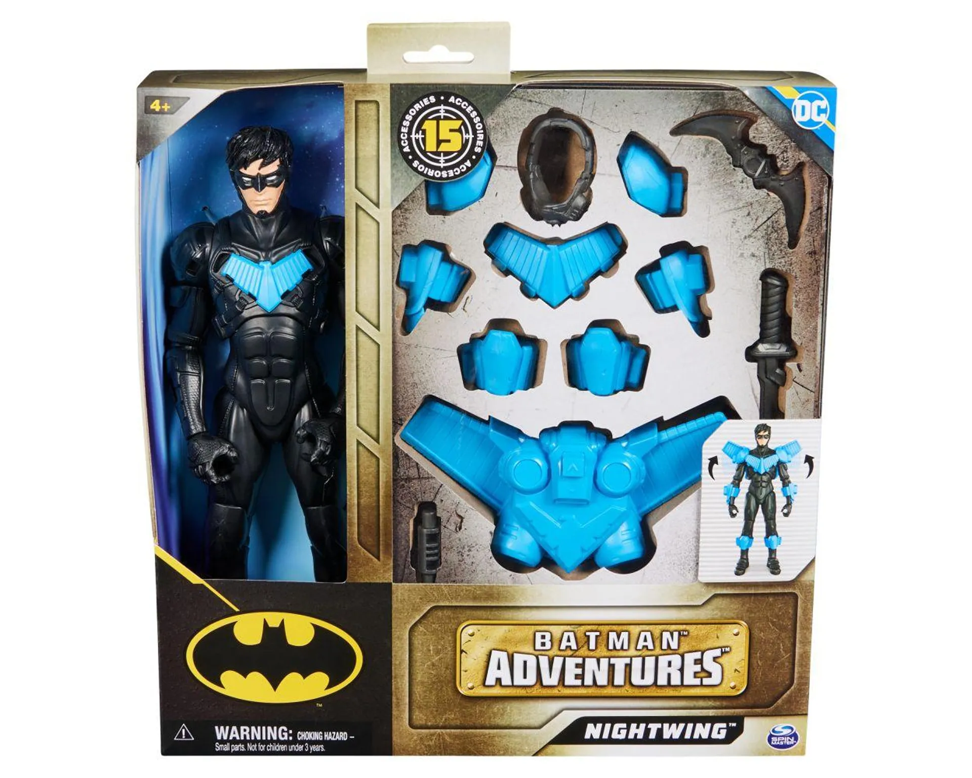 DC Comics Batman Adventures de Nightwing con 15 Accesorios de Armadura