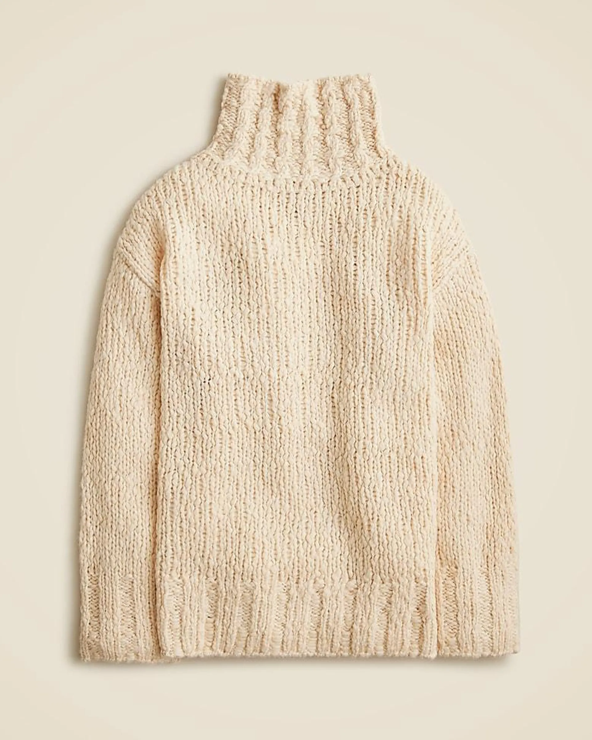 Oversized turtleneck sweater in textured yarn