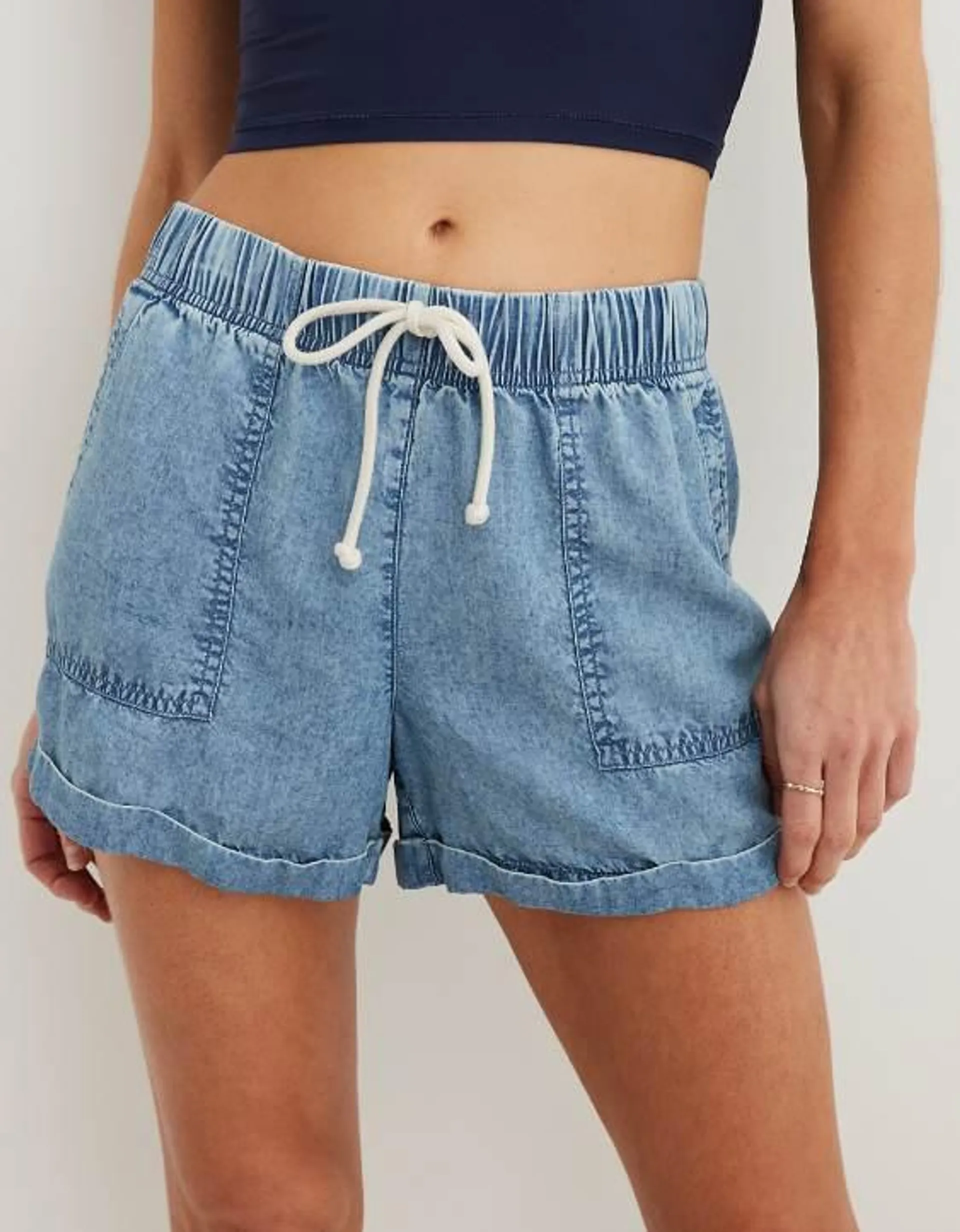 Aerie Short Cintura Alta con Lazo en la Cintura