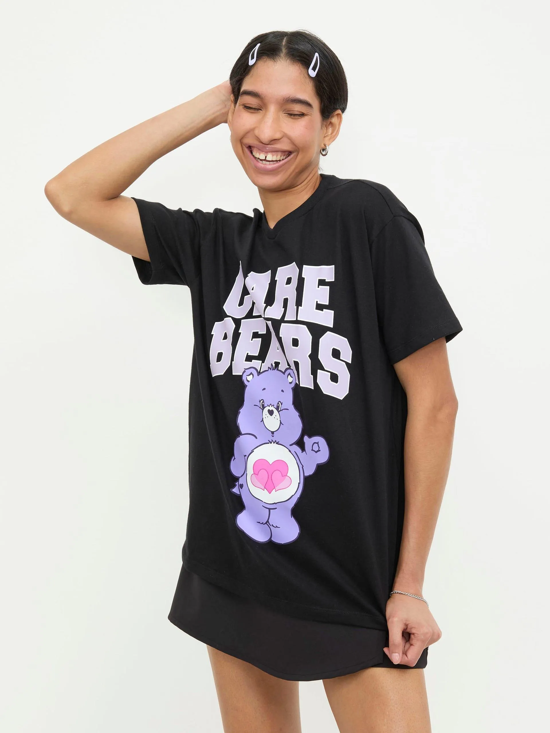 Playera Manga Corta Estampado Care Bears Negra