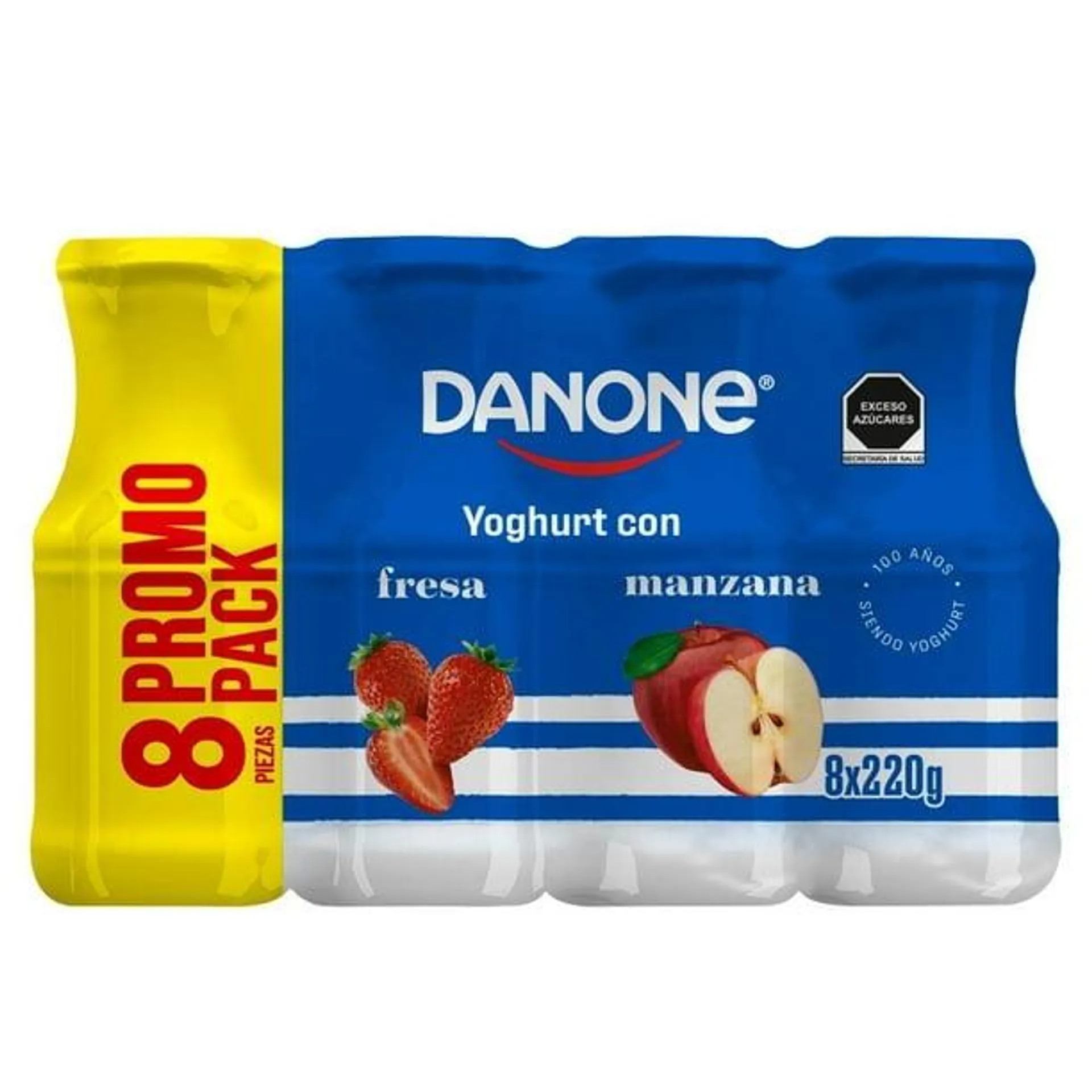 Yoghurt bebible Danone fresa y manzana 8 pzas de 220 g c/u