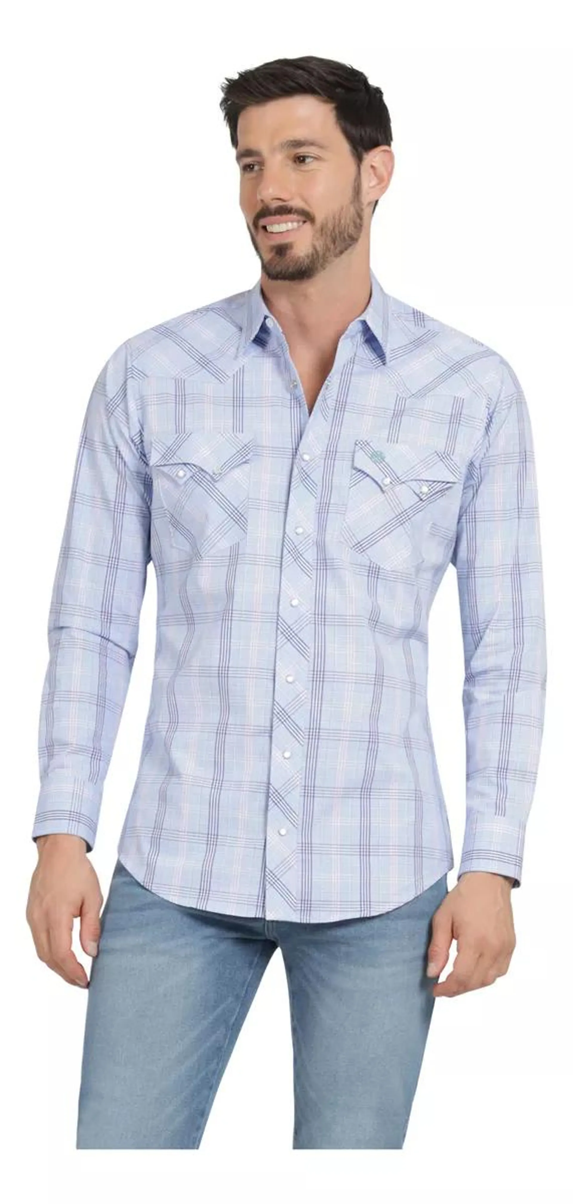 Camisa Vaquera Hombre Wrangler Slim Fit Manga Larga 447