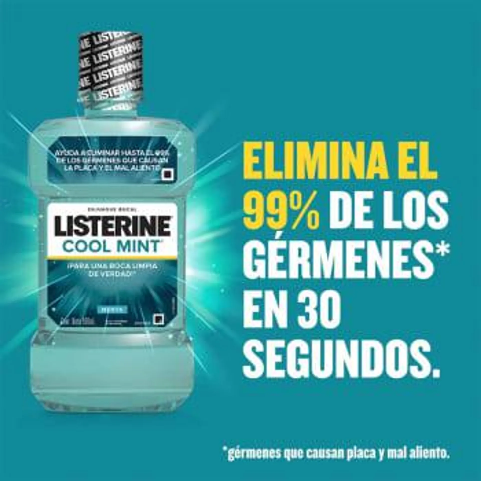 Enjuague Bucal Listerine Cool Mint 4 pzas 500 ml