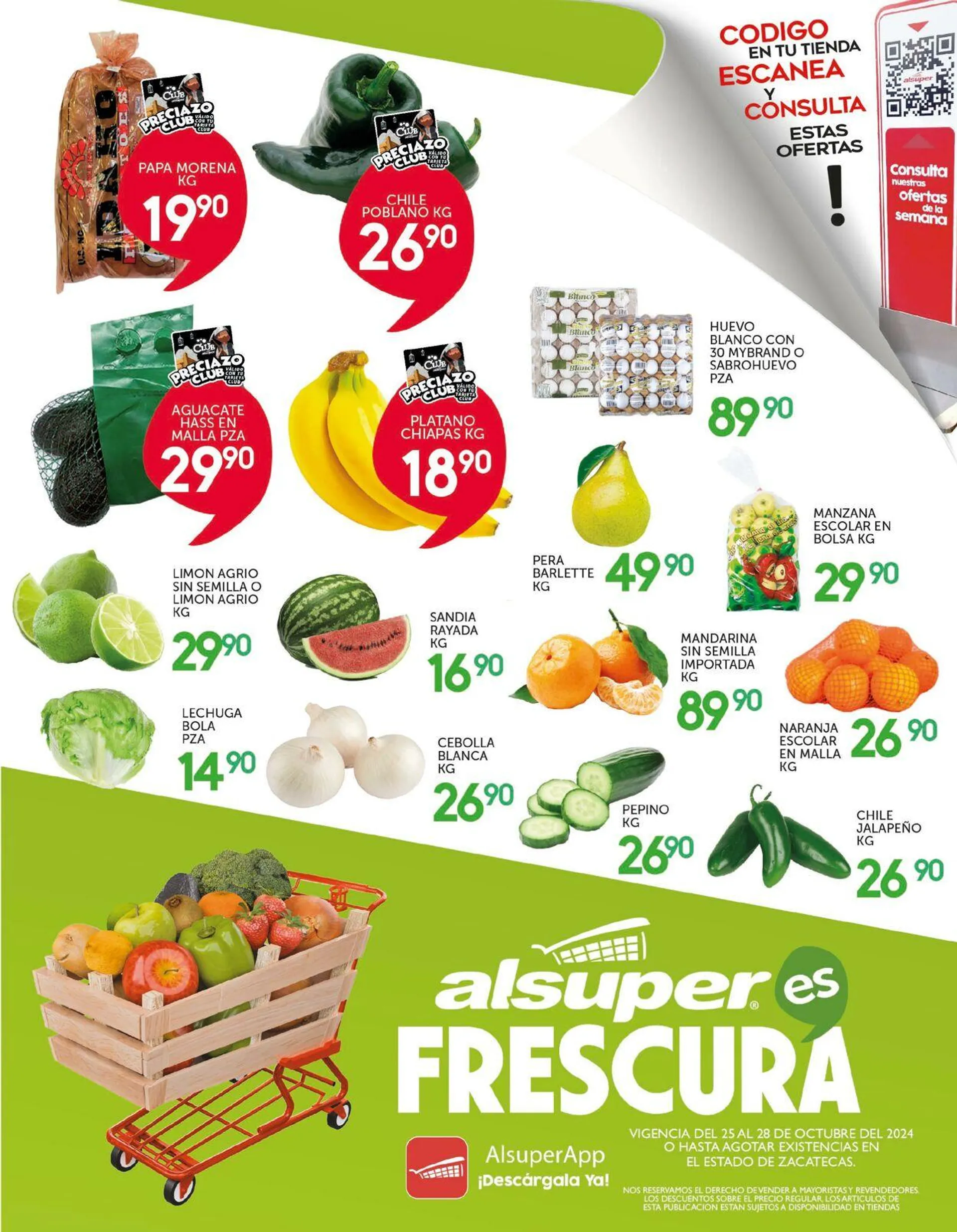 Catálogo de Alsuper - Zacatecas 25 de octubre al 28 de octubre 2024 - Pagina 1