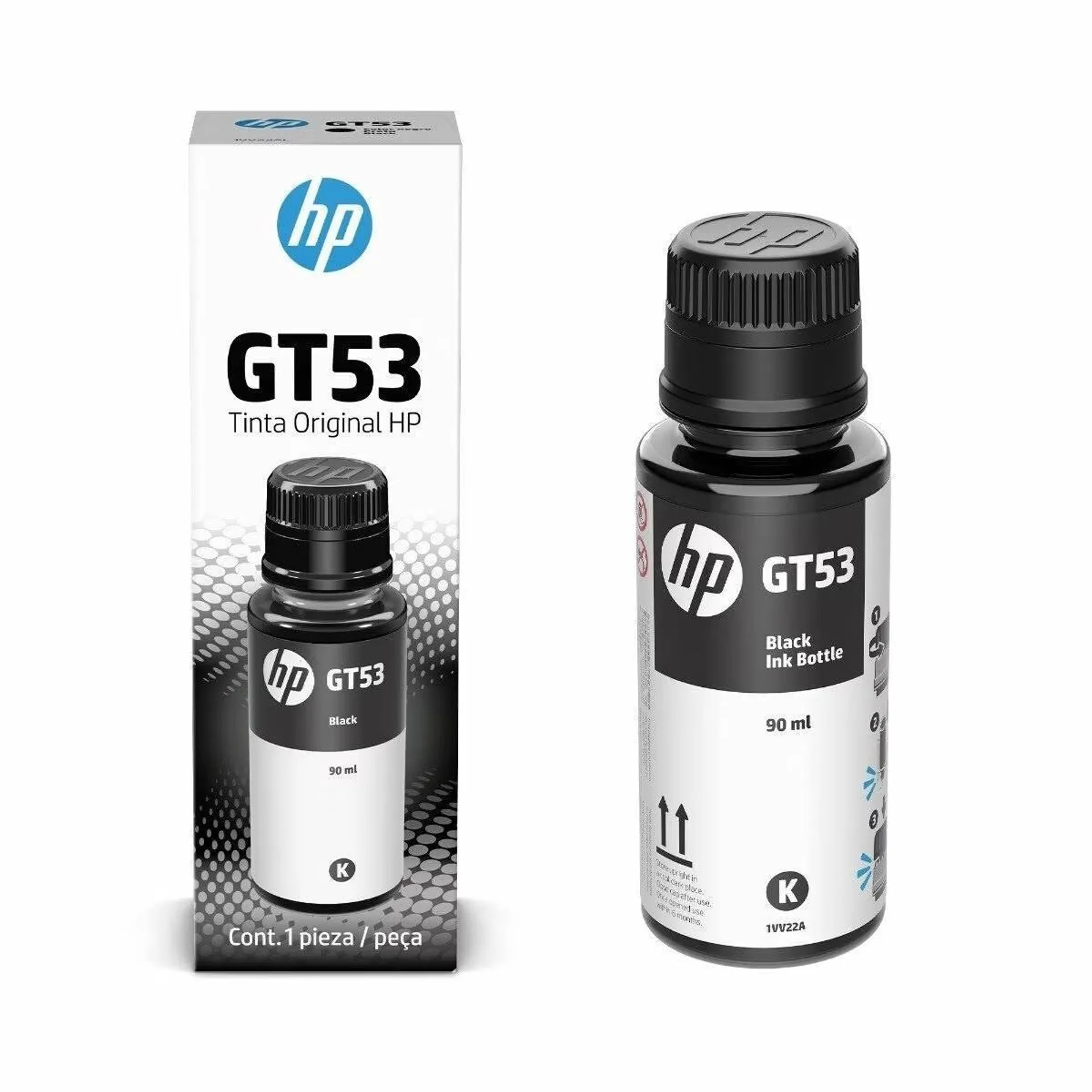 Botella De Tinta Hp Gt53 Negro 4000 Pags 1Vv22Al