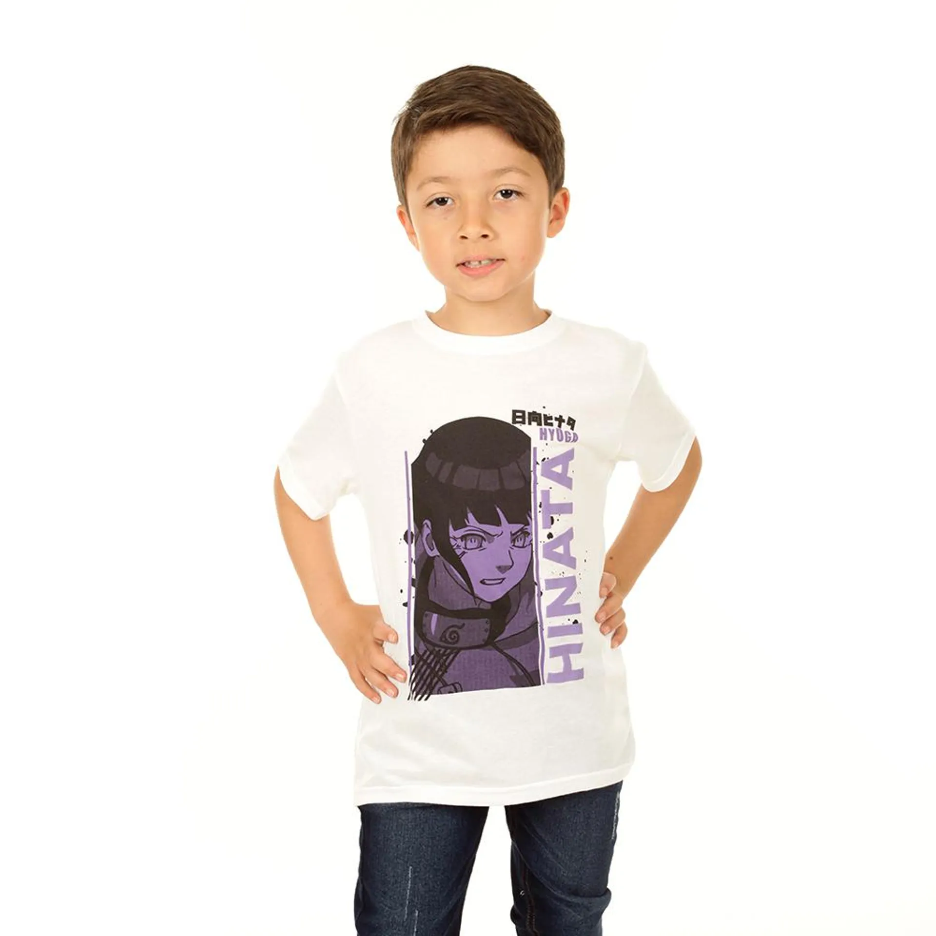 Playera Naruto Niño Cuello Redondo Estampado Frontal Hinata