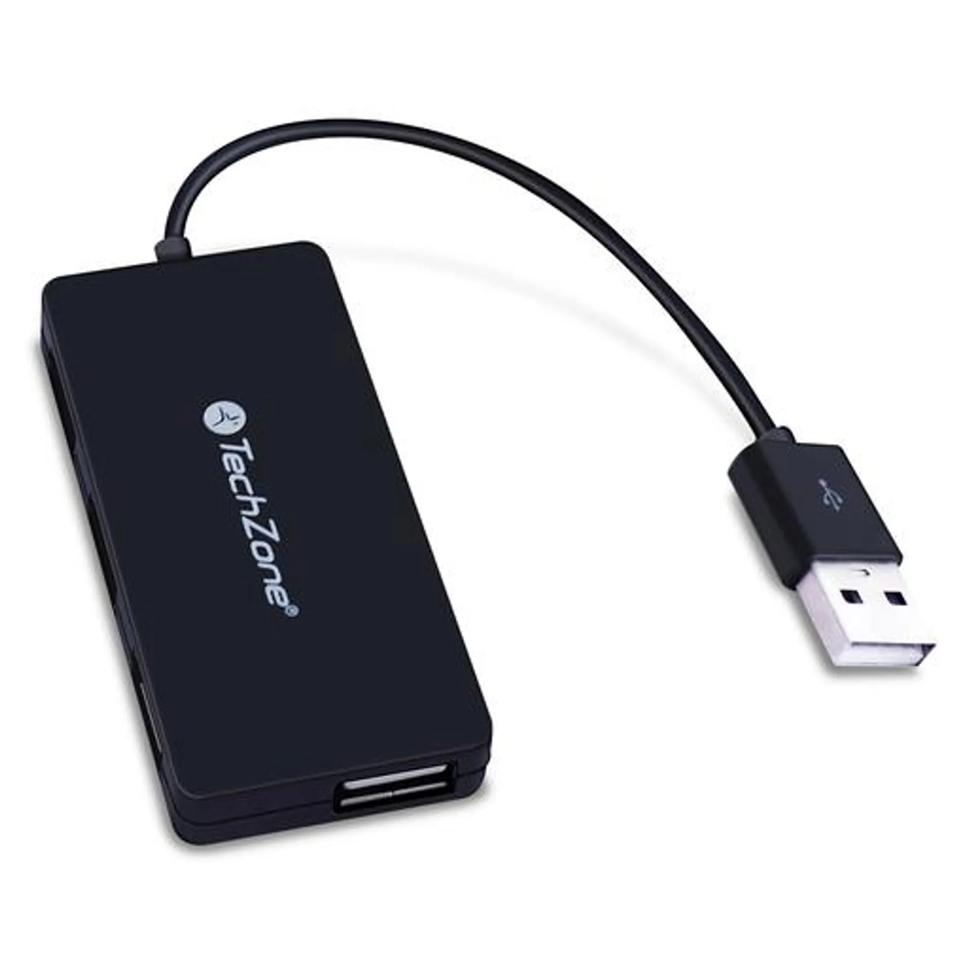 Hub USB TechZone TZ17HUB02 4 puertos PC Laptop Mac Negro