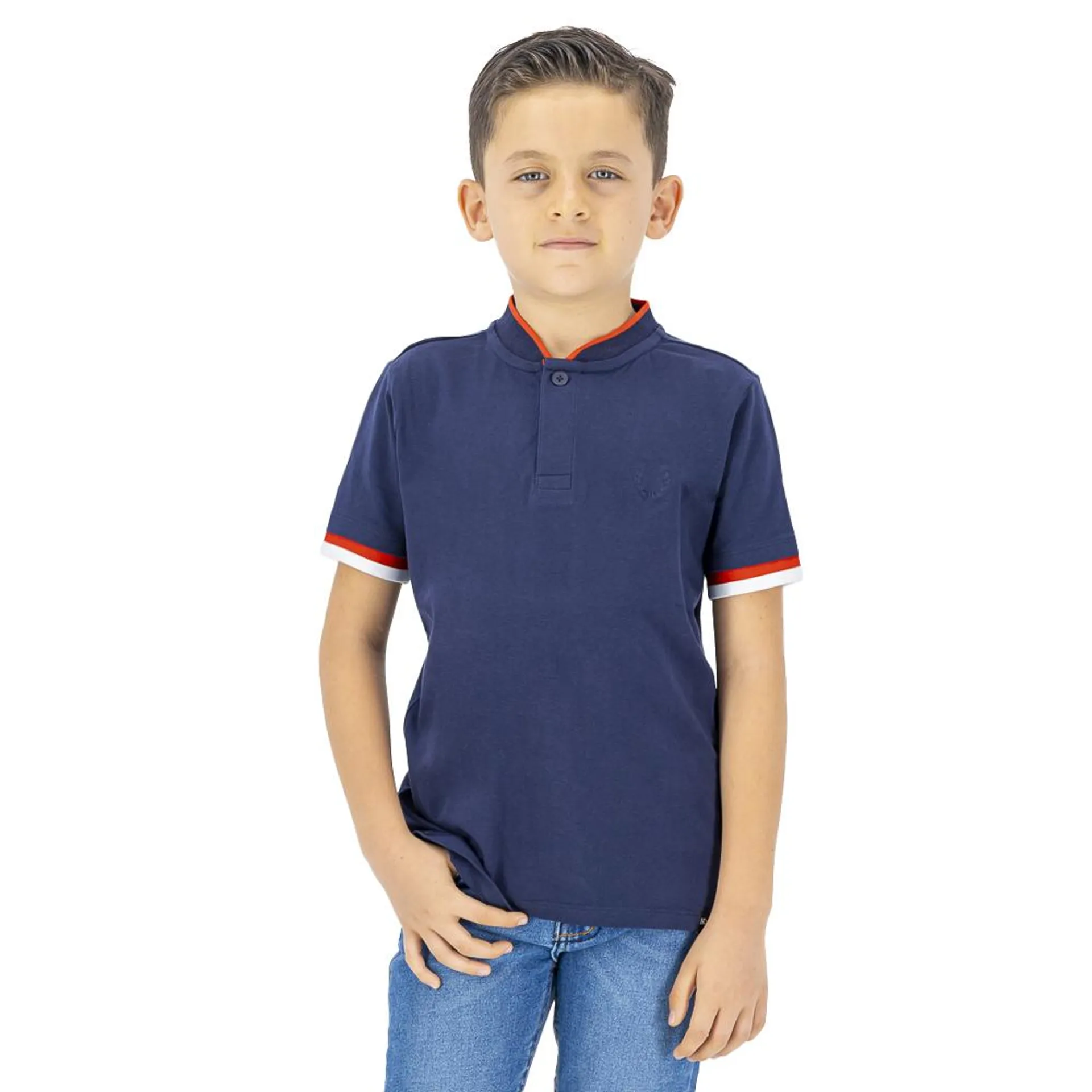 Playera Cuello Henley Hummo Niño Detalles En Contraste