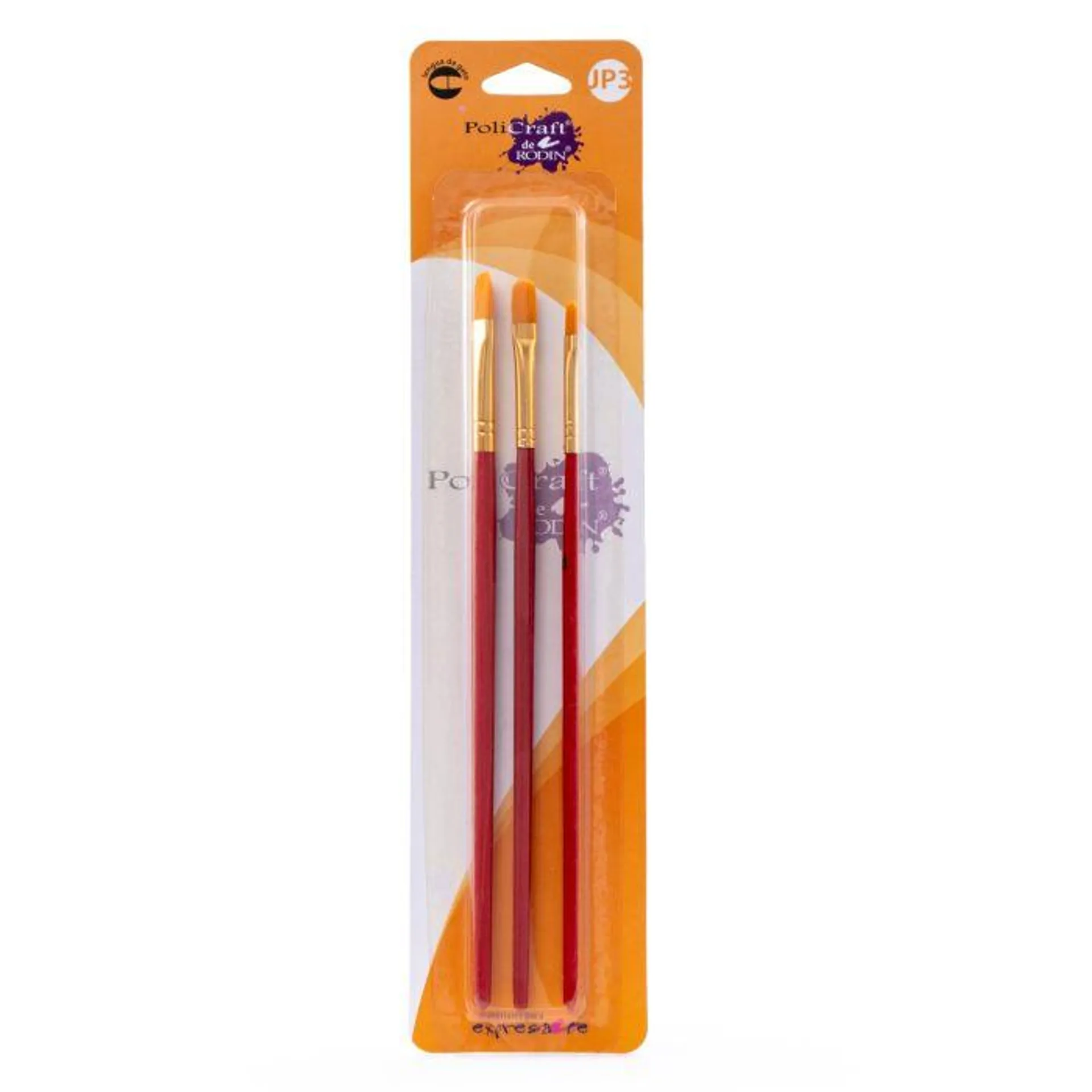 Pincel Policraft Jp3 Sintetico Lengua Gato Bl/3