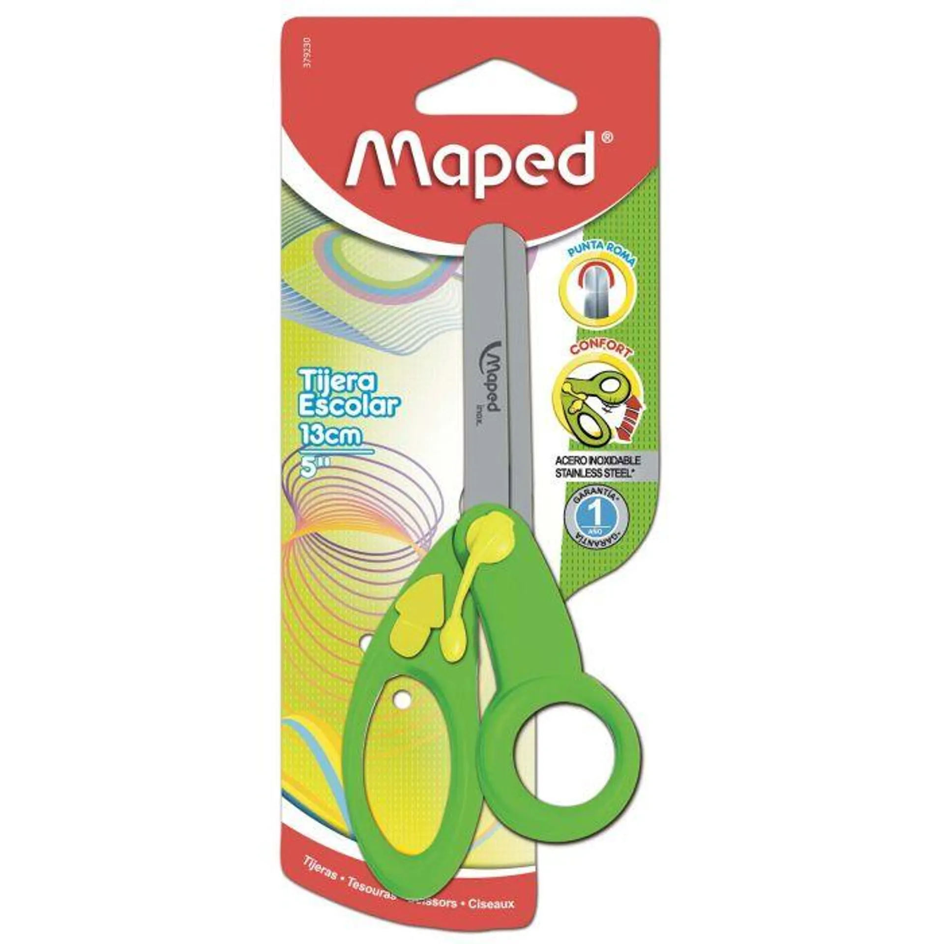 Tijera Escolar Maped Cb37923000 Punta Roma 5\" (13 Cm) Mango Plastico