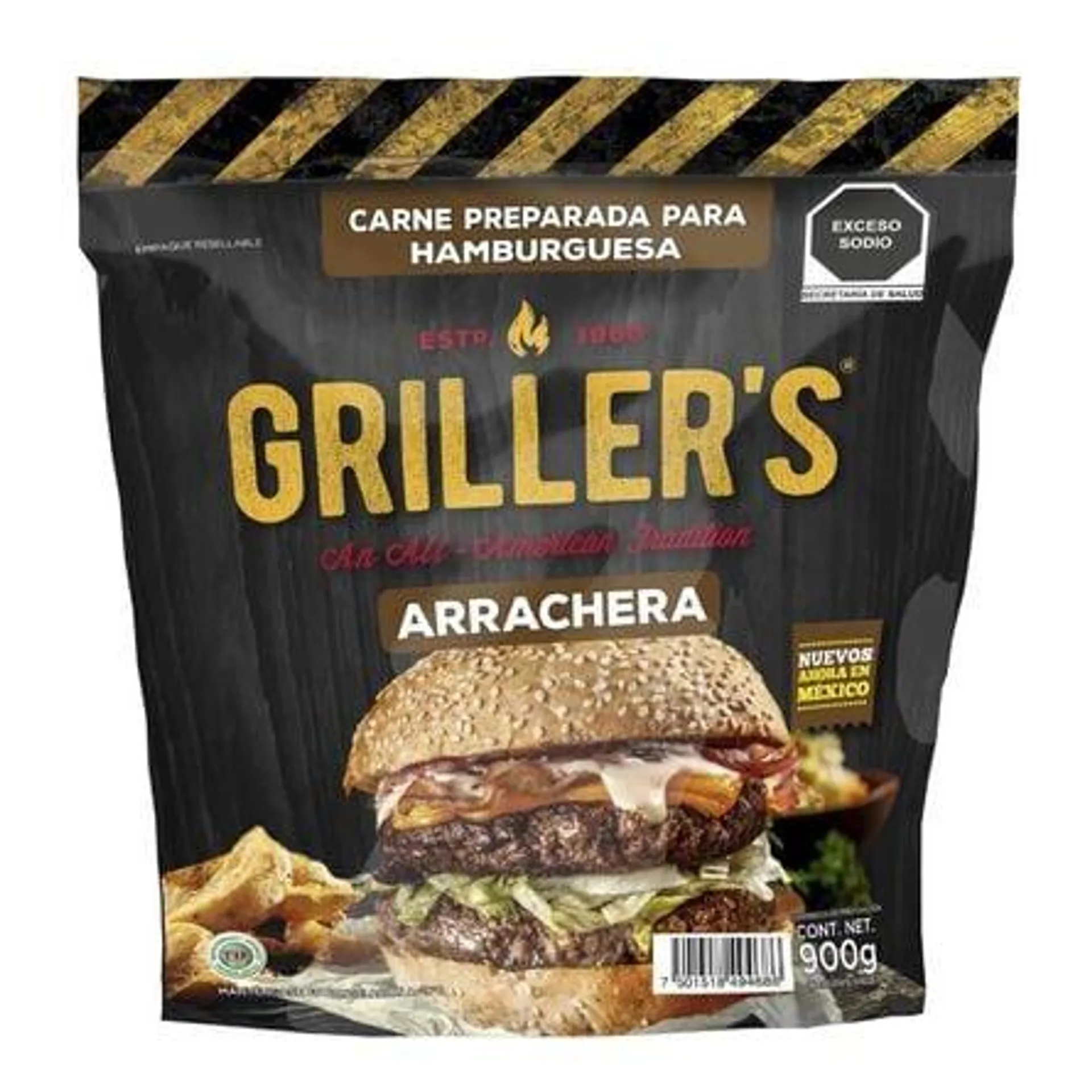 Carne para Hamburguesa Griller's 1 paquete con 8 piezas