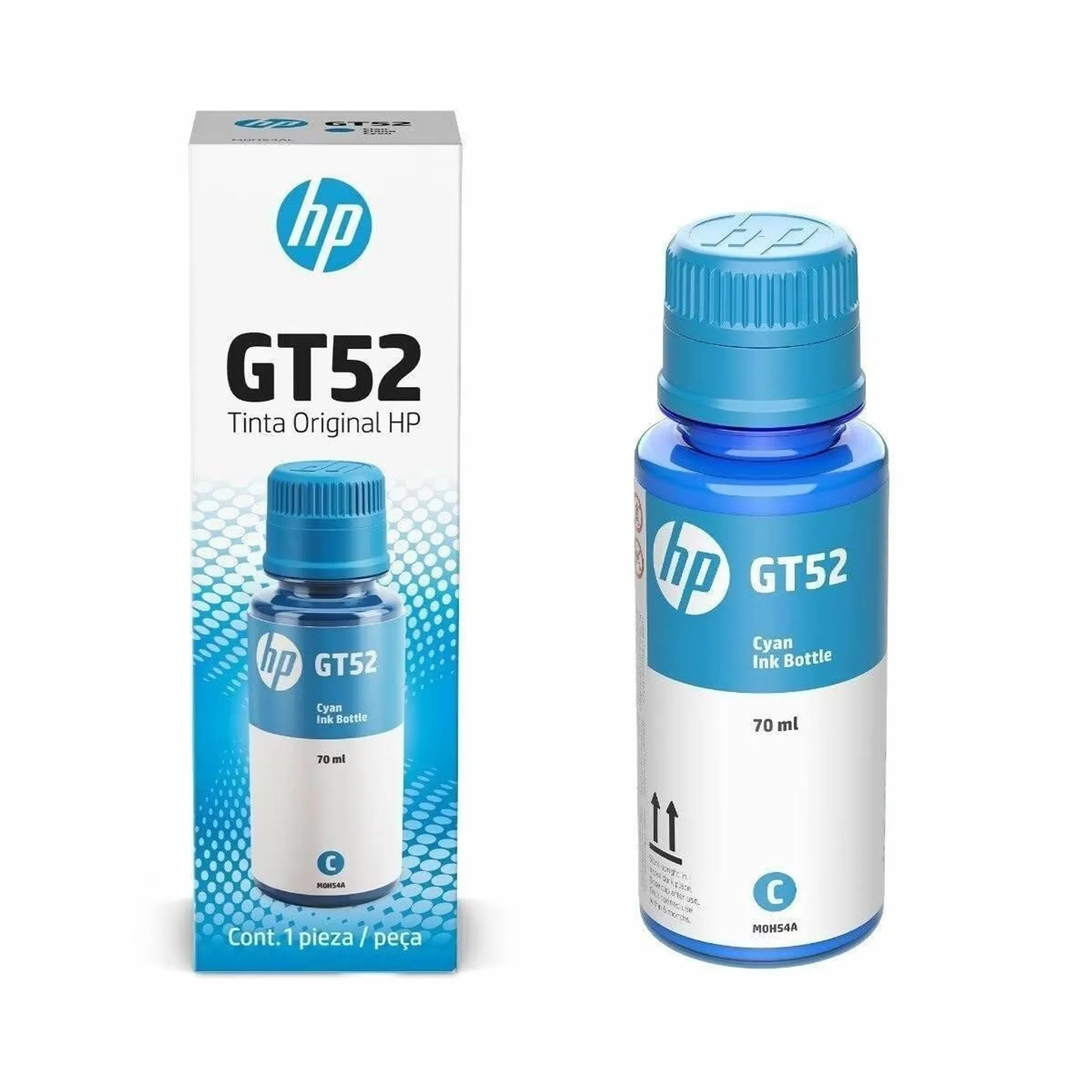 Botella De Tinta Hp Gt52 Cyan 70Ml M0H54Al