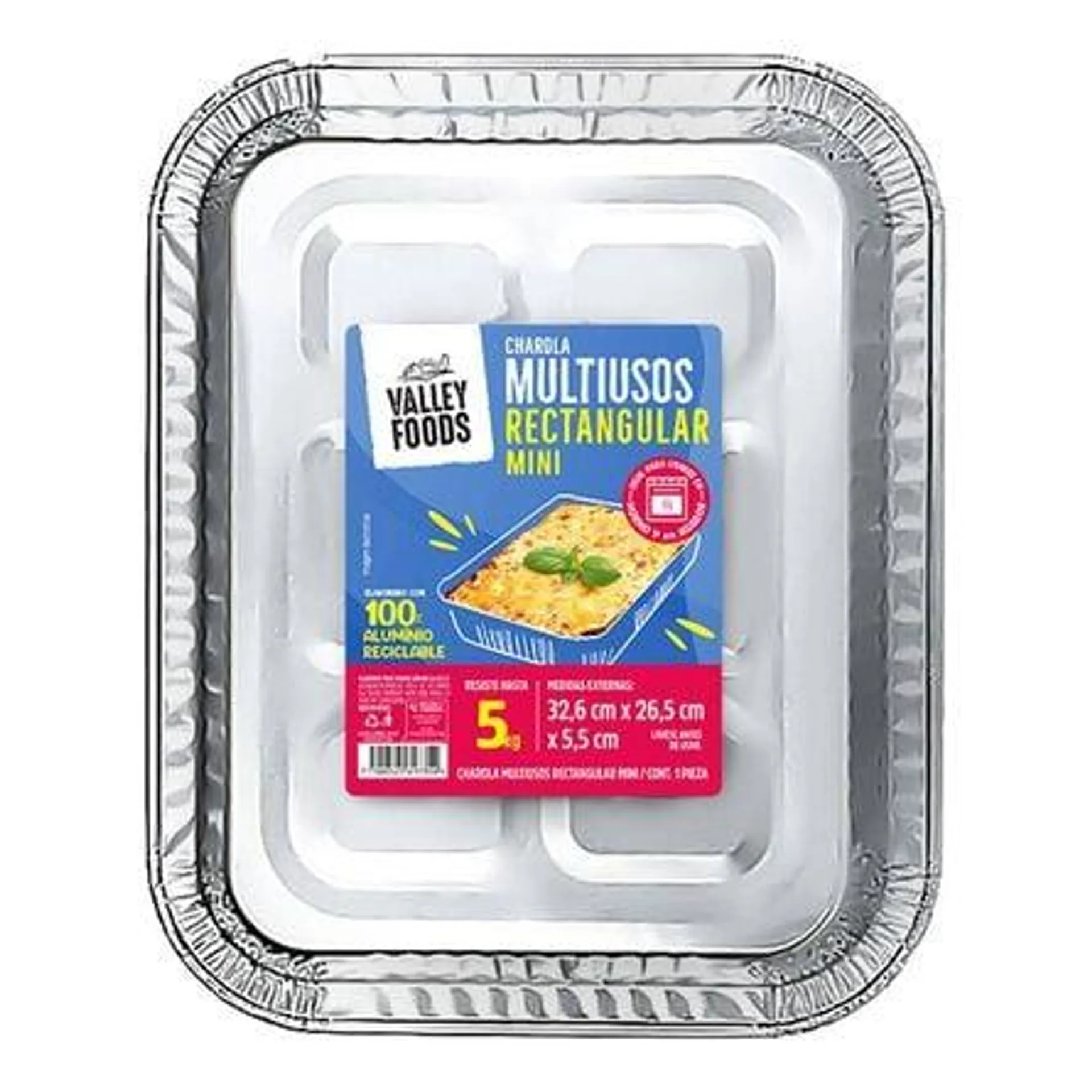 Charola de Mini Rectangular 5 Kg Valley Foods