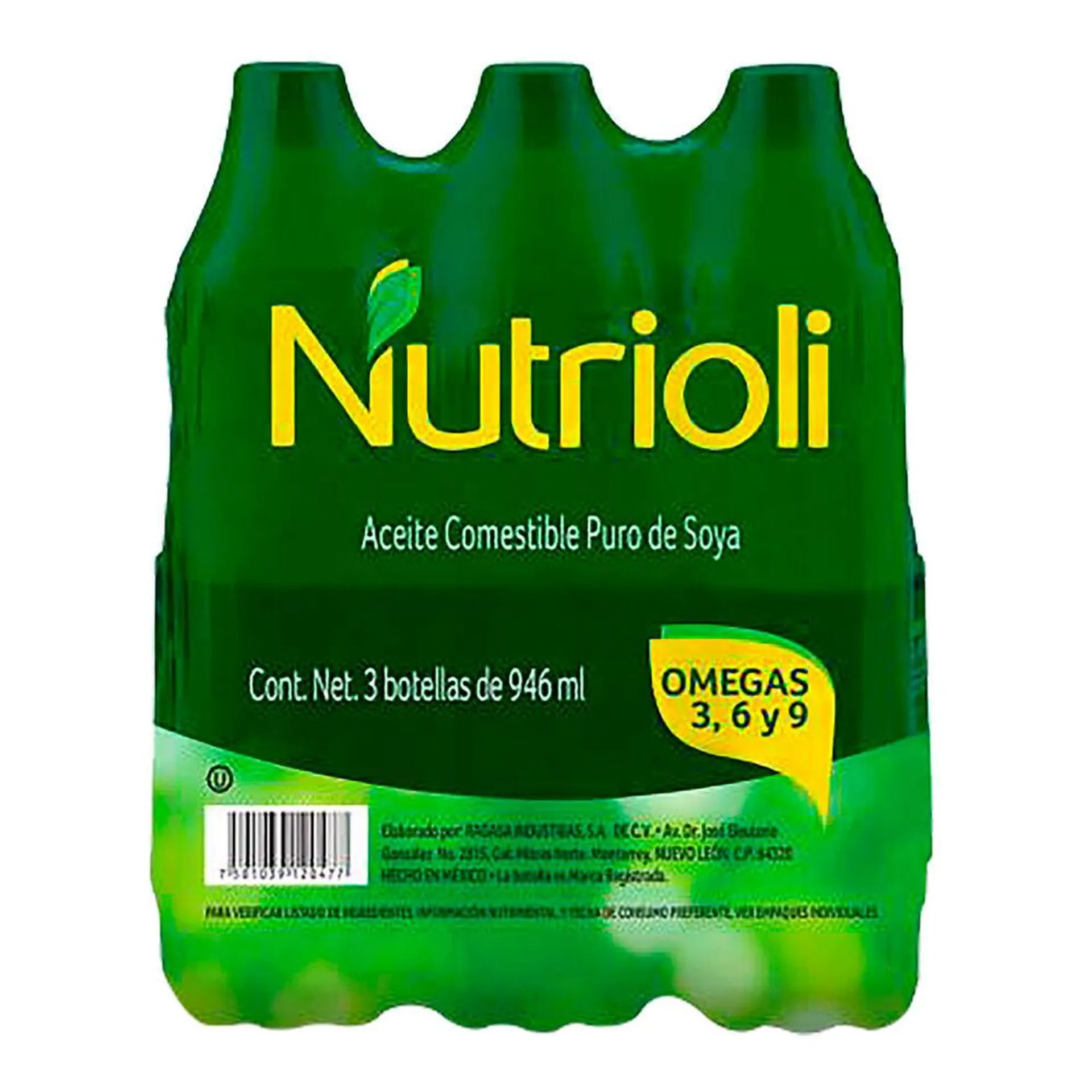 Aceite Vegetal de Soya Nutrioli 3/946 ml