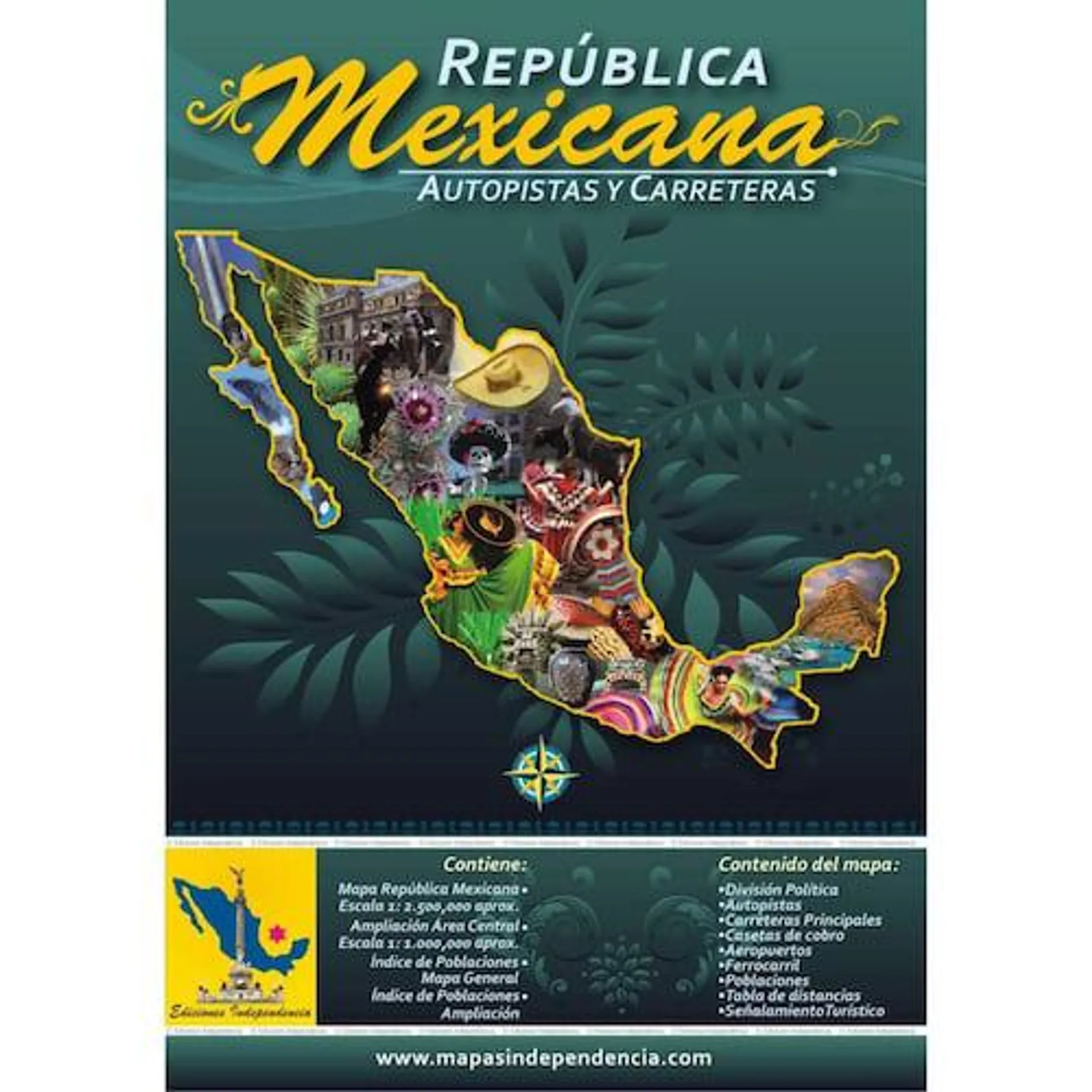 Mapa República Mexicana autopistas y carreteras 2022