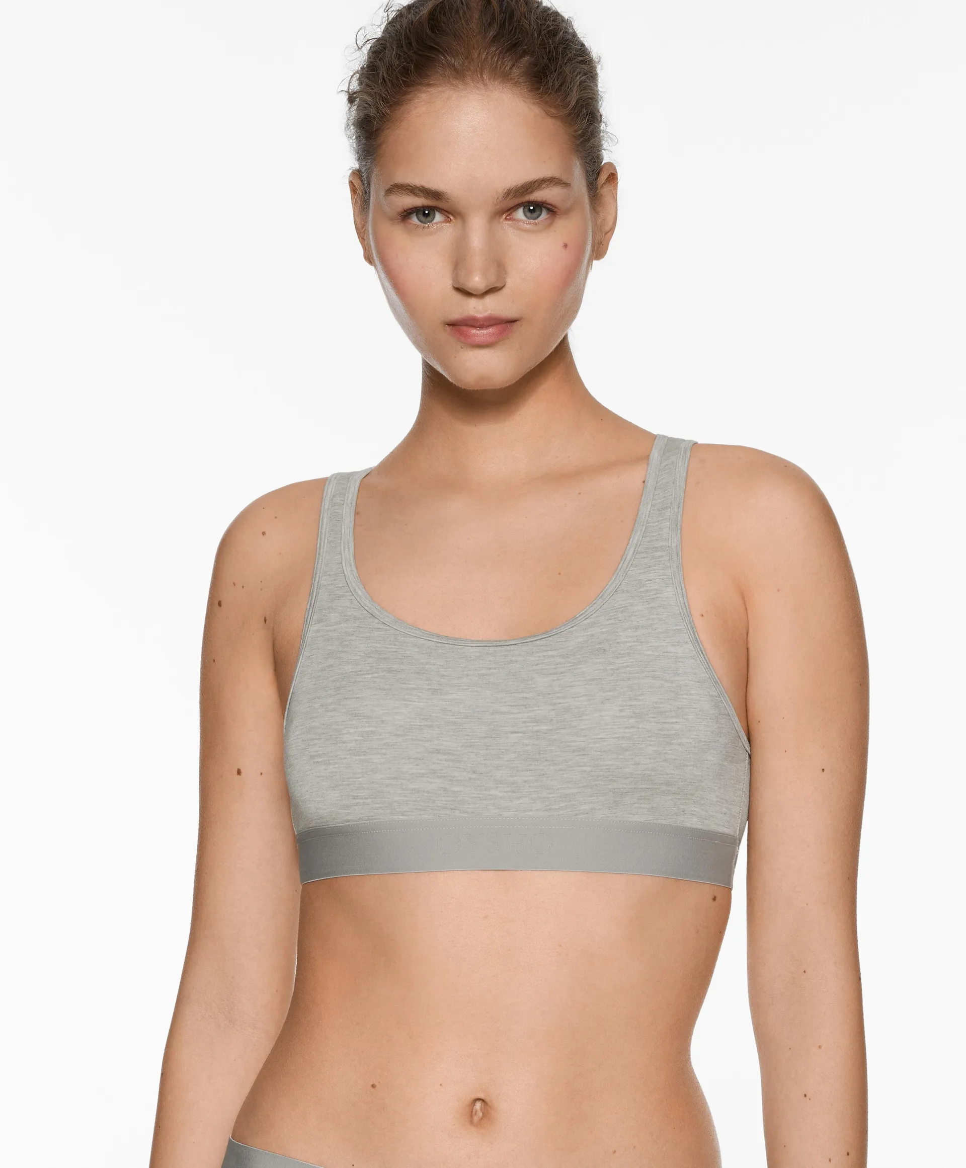 Brasier top espalda cruzada mezcla modal logo