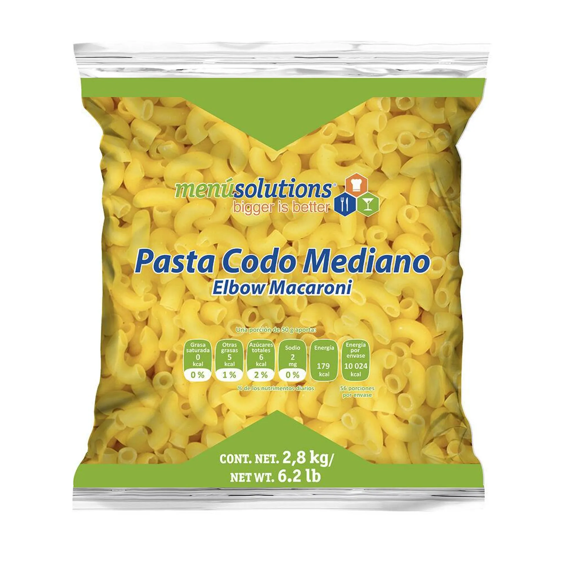 Pasta Codo Menú Solutions 2.8 Kg