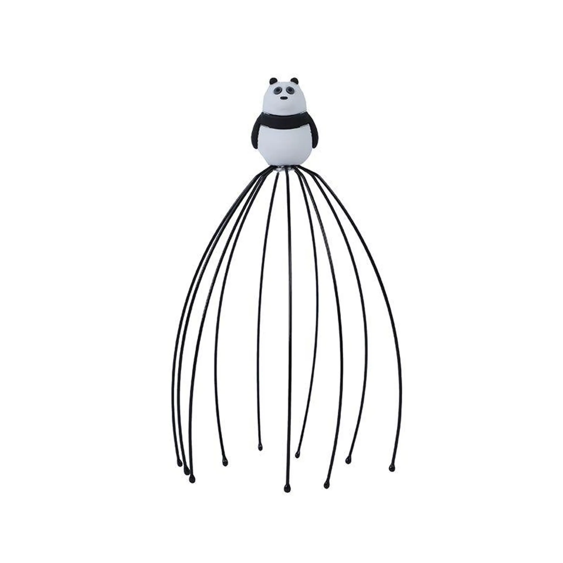 Masajeador Para Cabeza Panda Metálico Negro 17 cm