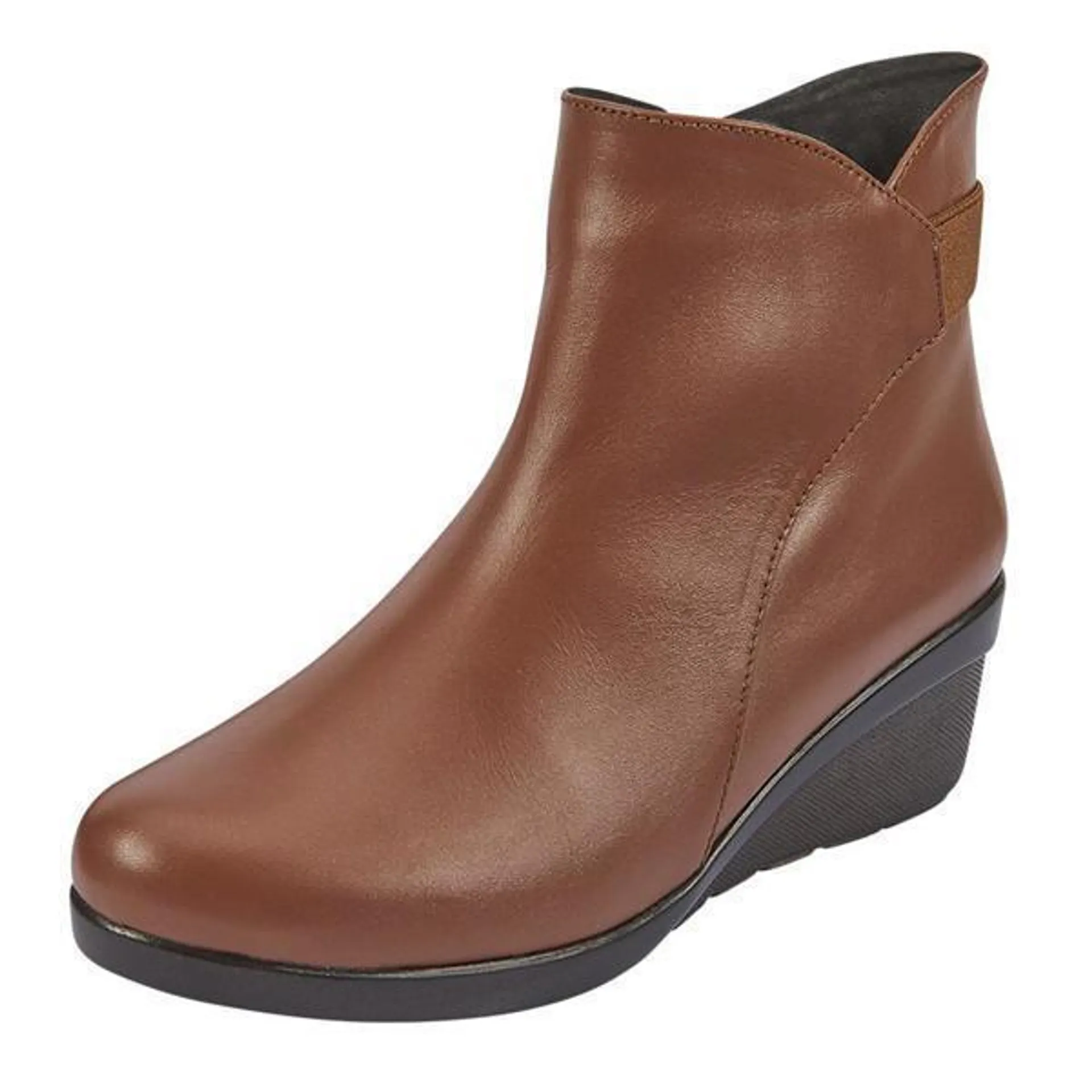 023377 Botǟ¶ðn De Piel Liso De Plantilla Confortable