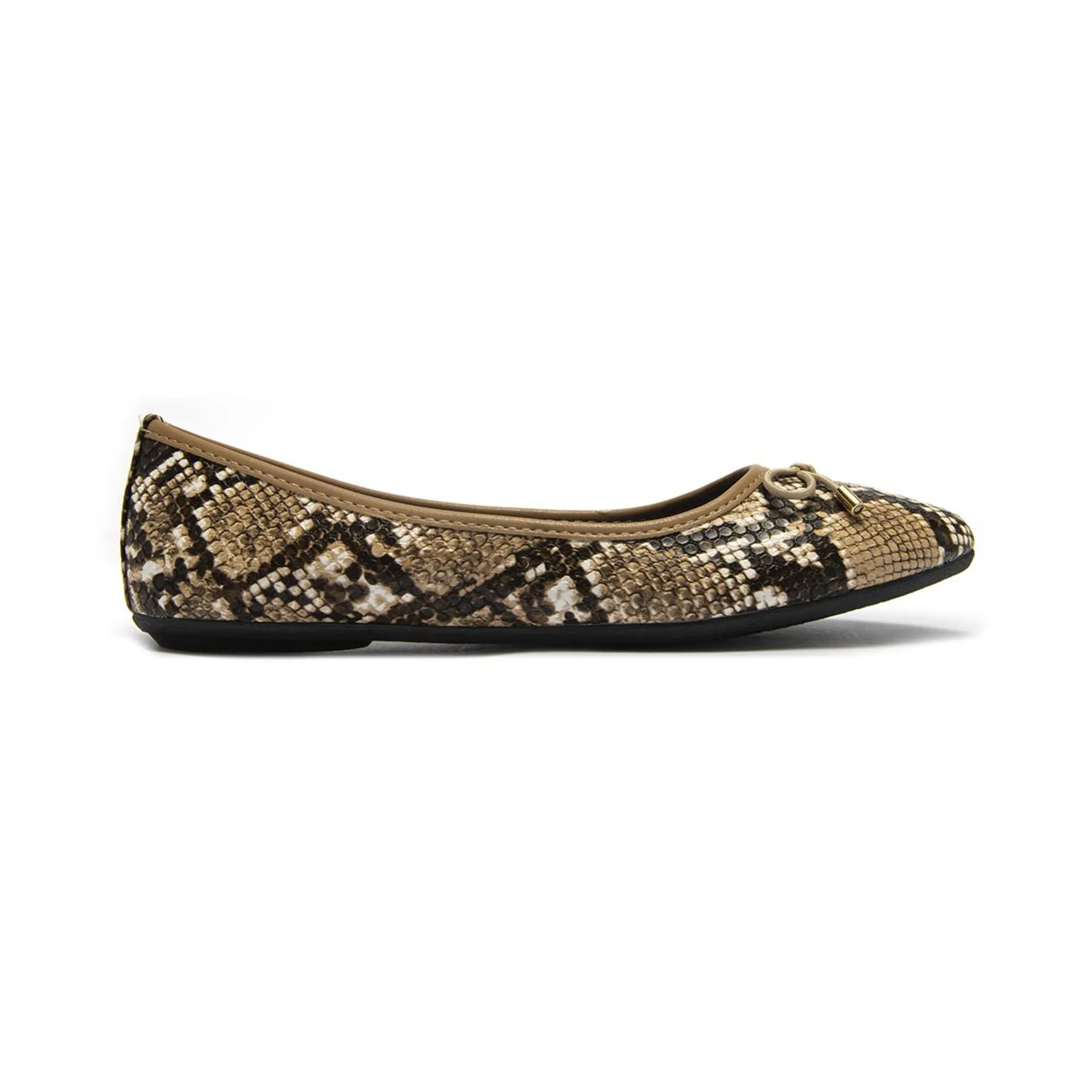 BALERINA PISO PUNTA OVALADA CAPA DE OZONO PARA MUJER ESTILO 621502 NEGRO-BEIGE