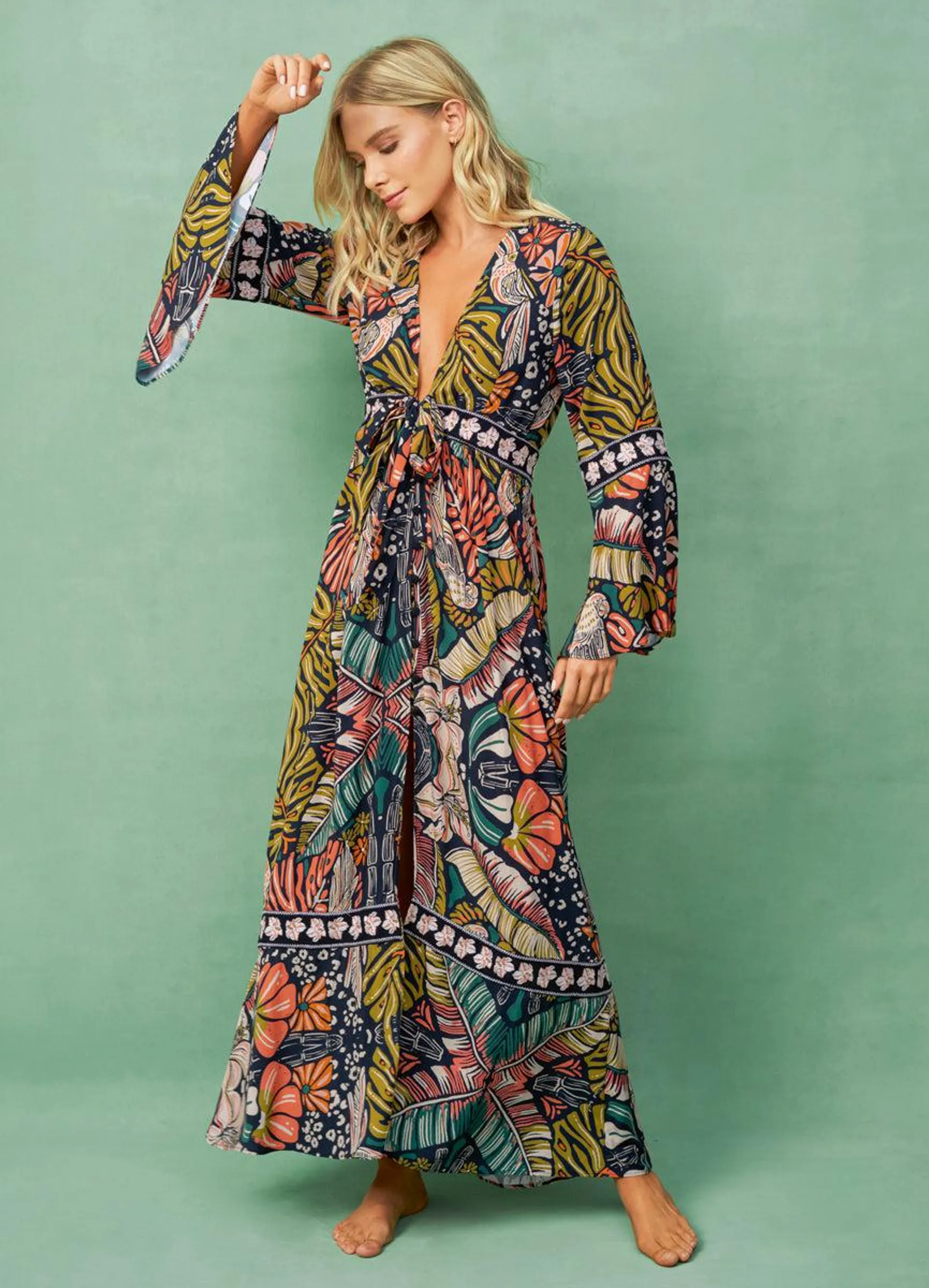 Tropical Jaguar Anastasia Long Dress